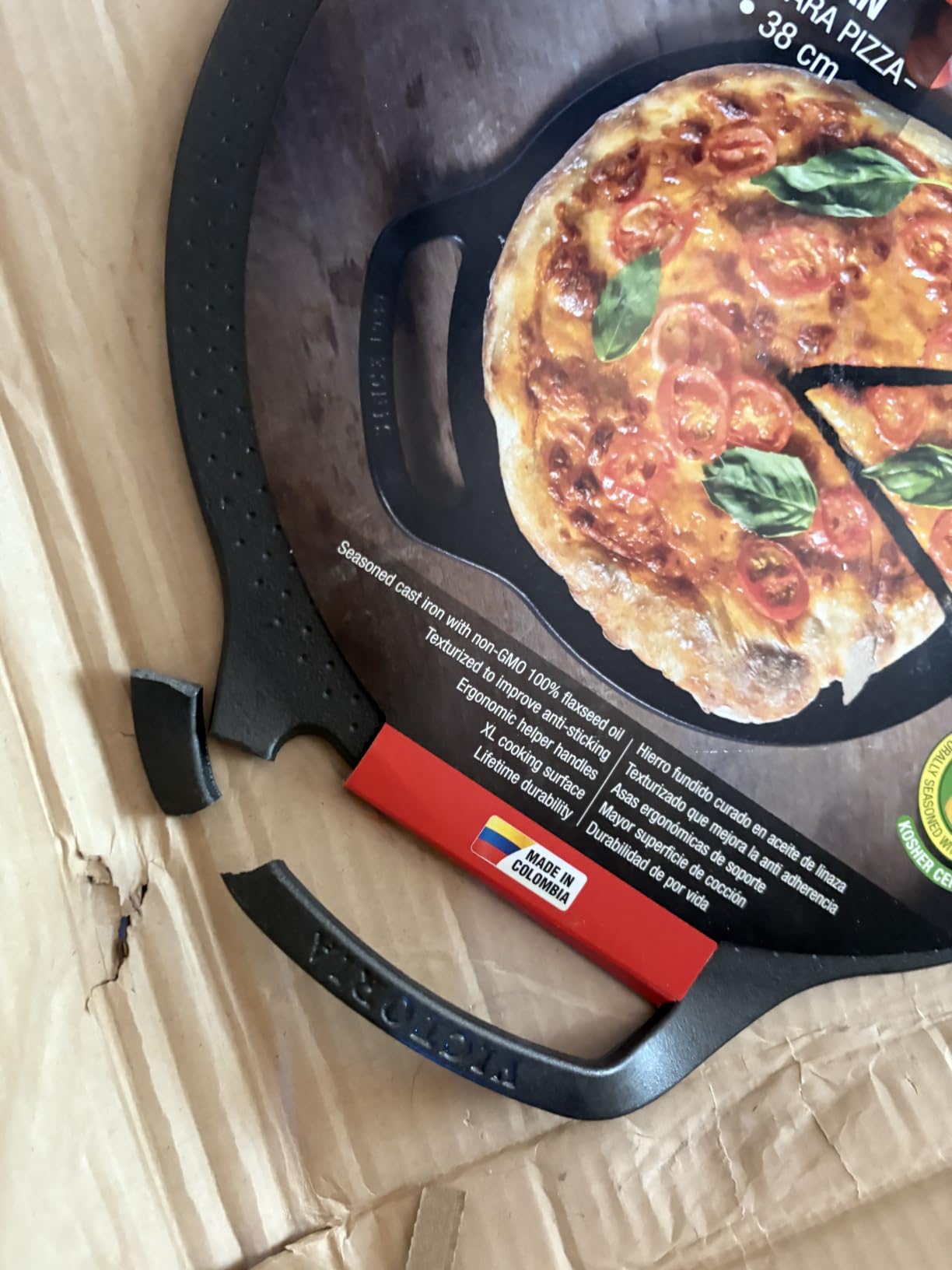 Victoria 12-Inch Cast Iron Comal Pizza Pan with Long Handle and Loop Handle, Preseasoned with Flaxseed Oil customer photo 1