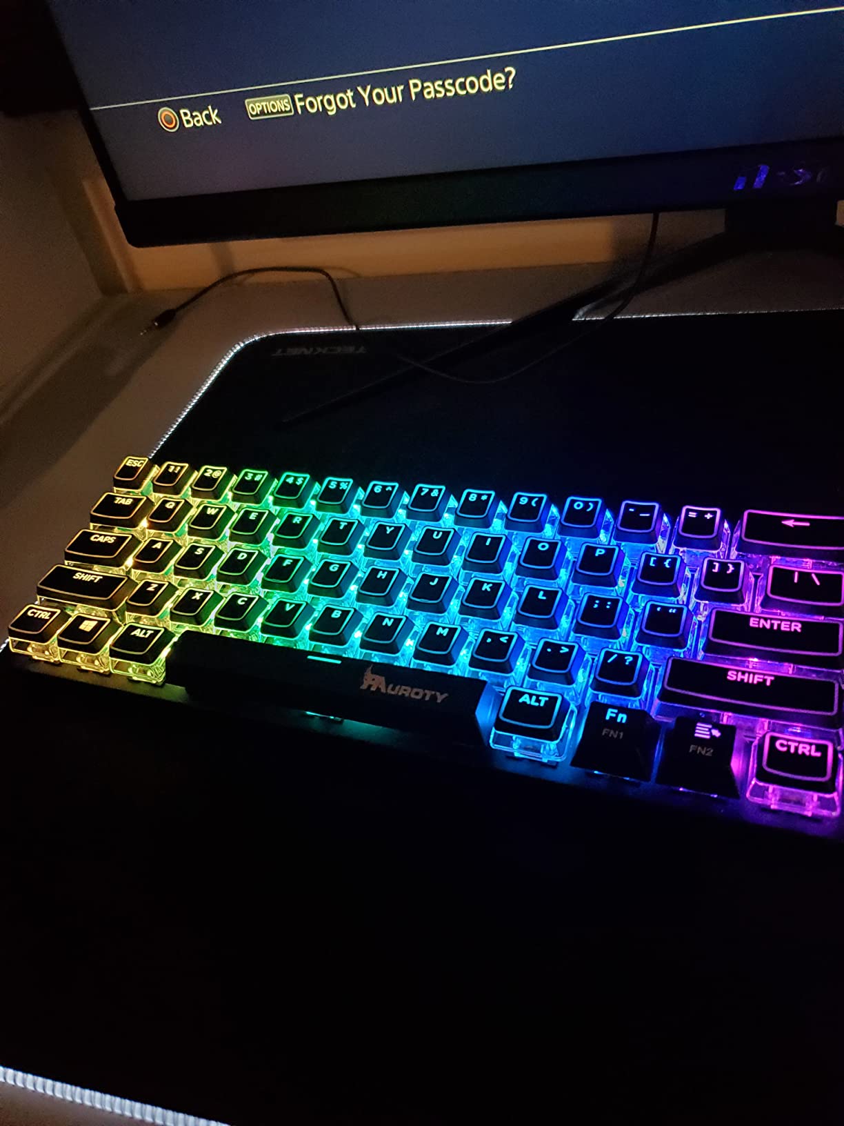 60% Wireless Mechanical Gaming Keyboard, Clicky Blue Switch RGB Backlit customer photo 1