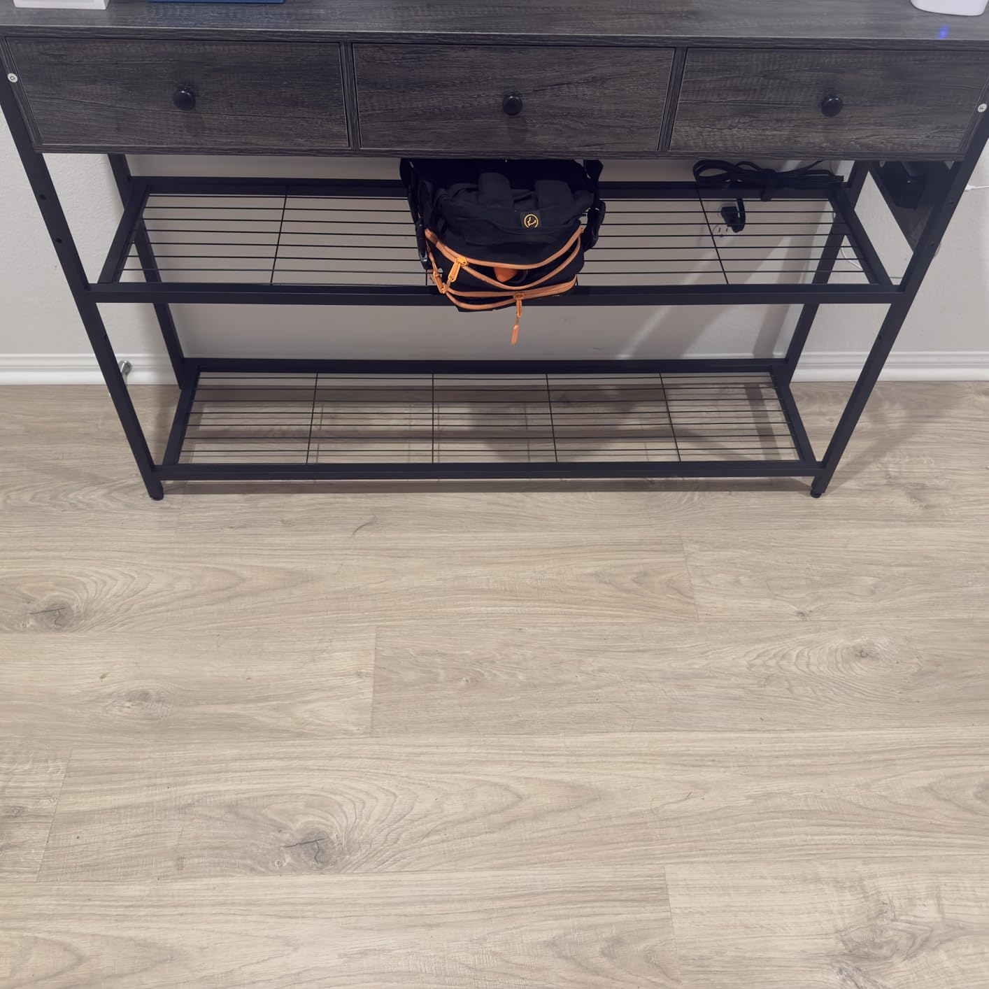 Ecoprsio 47'' Entryway Table with Outlets and USB Ports, Console Table with 3 Drawers, Sofa Table Narrow Long with Storage Shelves for Living Room, Couch, Hallway, Foyer, Kitchen Counter, Grey customer photo 1