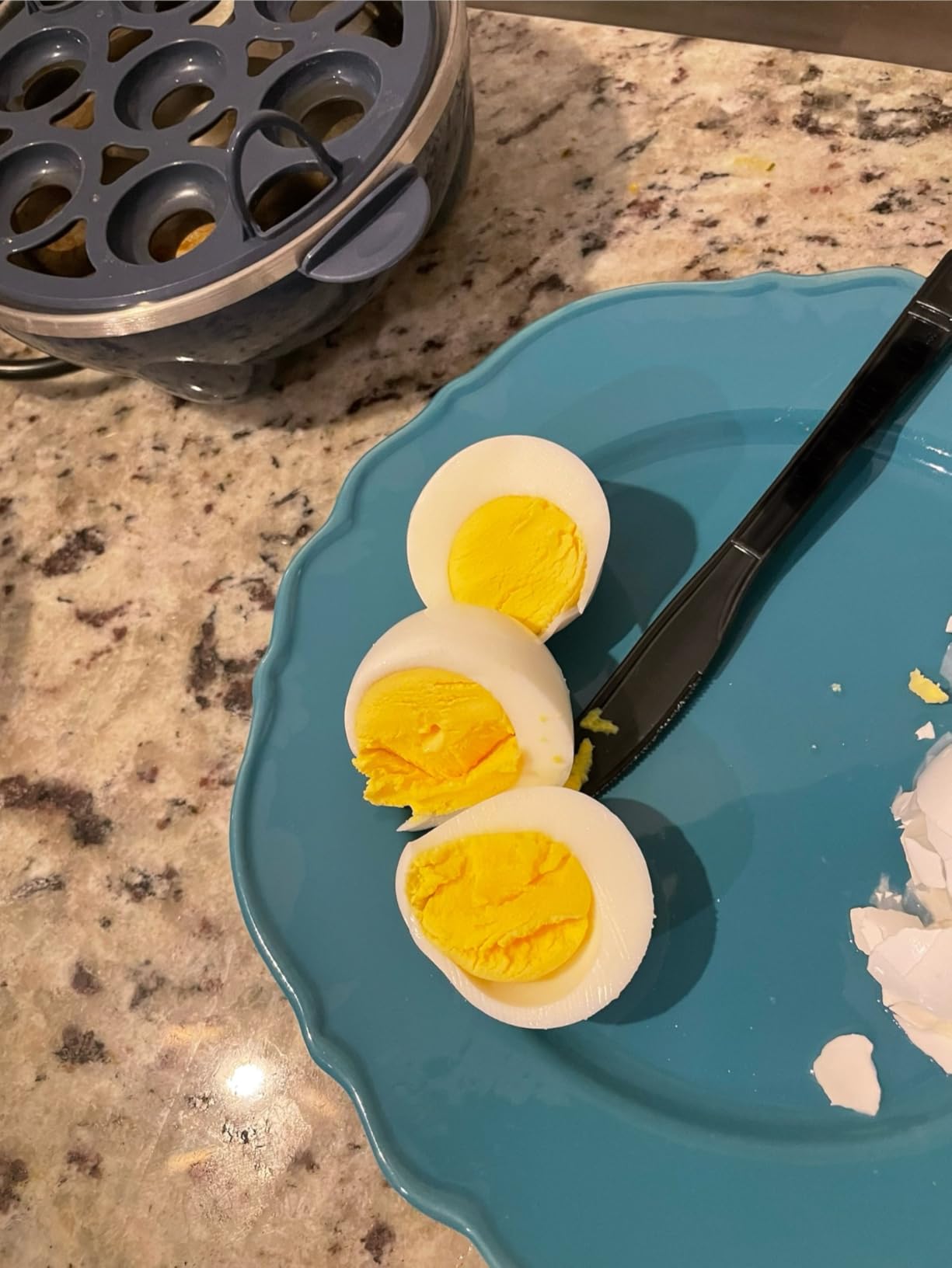 Elite Gourmet EGC648 Egg Boiler Cooker, 7-Egg Poacher/Omelet Maker, Steel | Cooks soft, medium, or hard-boiled eggs, also scrambles - auto shut-off with buzzer - measuring cup included - BPA-free customer photo 1