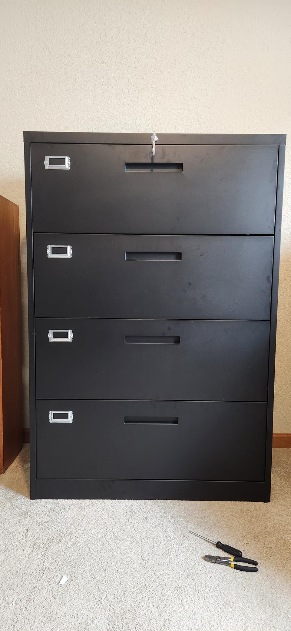 Metal Lateral File Cabinets with Lock, 2 Drawer Steel Wide Filing Organization Storage Cabinets, Home Office Furniture for Hanging Files Letter/Legal/F4/A4 Size (Black-2 Drawer) customer photo 2