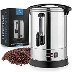 Zulay Kitchen 50 Cup Coffee Urn Commercial Coffee Maker, Hot Water Urn - Large Coffee Maker With Double-Wall Stainless Steel, Quick Brew, Stays Hot for Tea & Beverage at Events & Catering - Silver customer photo 1