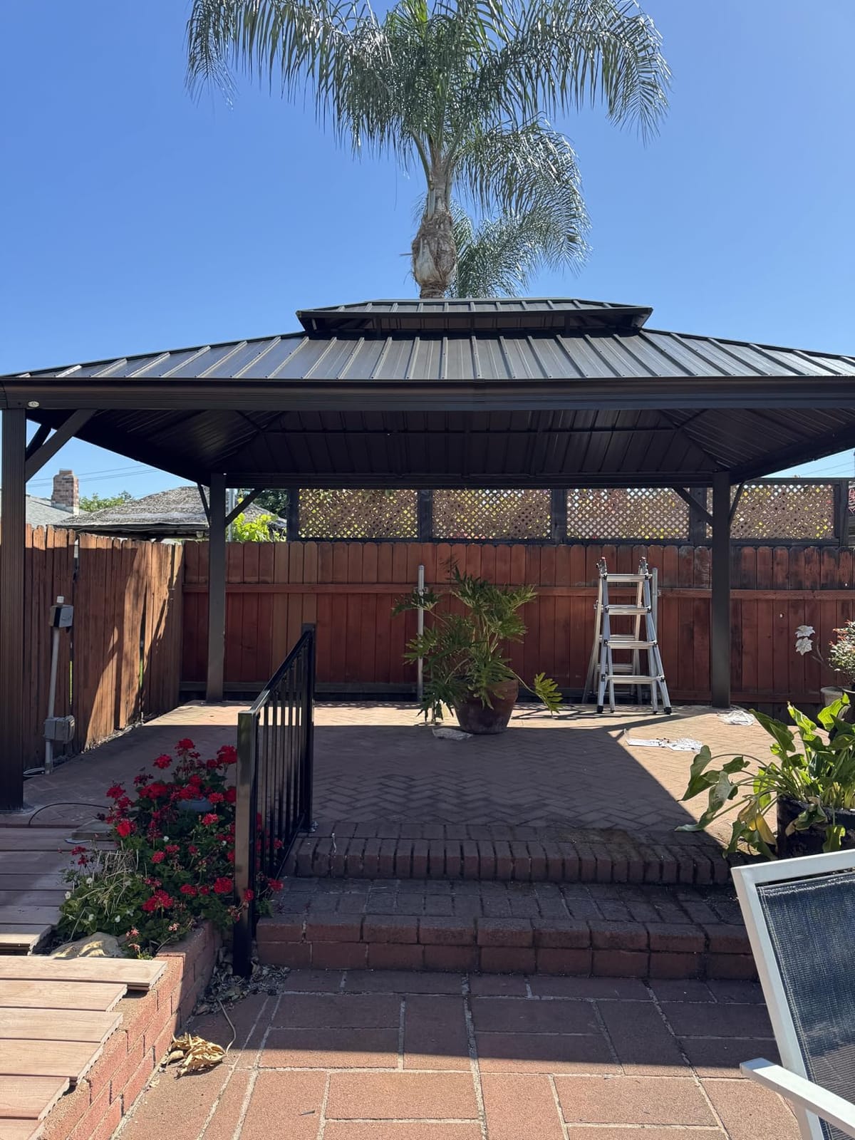 Kozyard Alexander 10' x 12' Hardtop Gazebo, Aluminum Frame | Galvanized Steel Double Roof, Outdoor Permanent Pavilion with Curtains and Netting for Patio, Backyard, Lawn, Gray customer photo 2