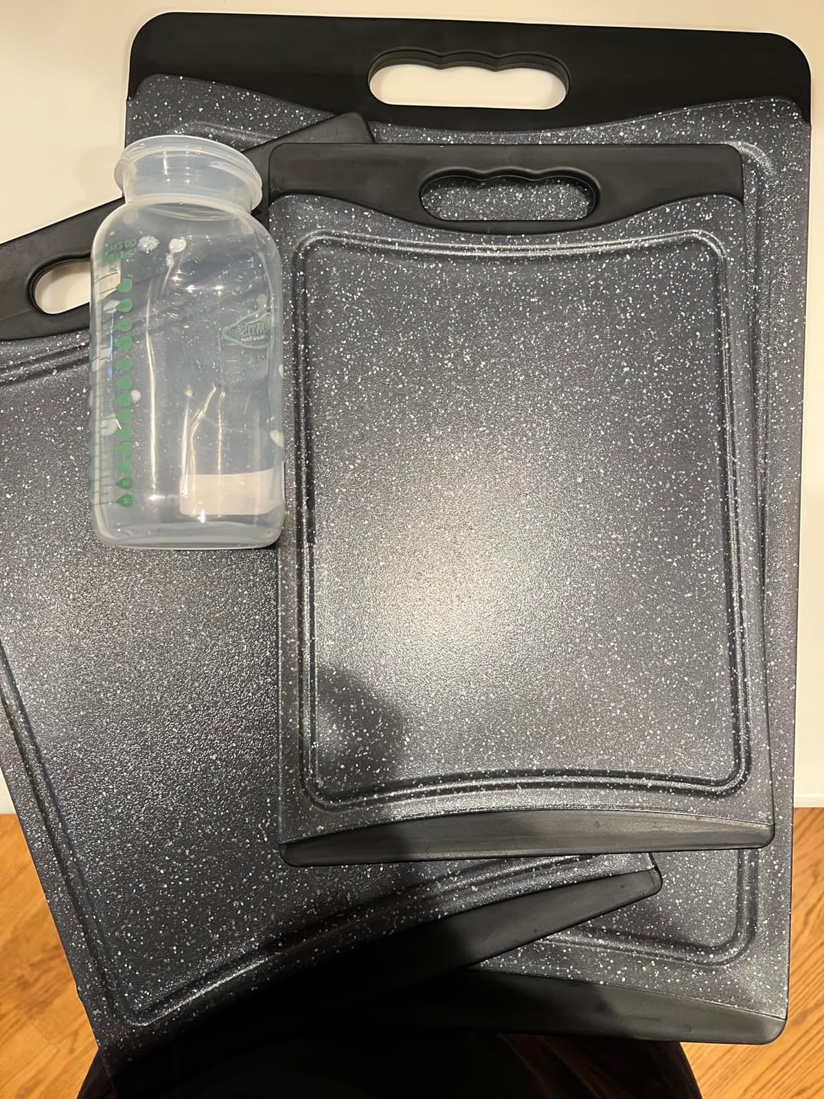 Extra Large Cutting Boards, Plastic Cutting Boards for Kitchen (Set of 3) Cutting Board Set Dishwasher Chopping Board with Juice Grooves Easy-Grip Handles, Dark Grey, Empune customer photo 2
