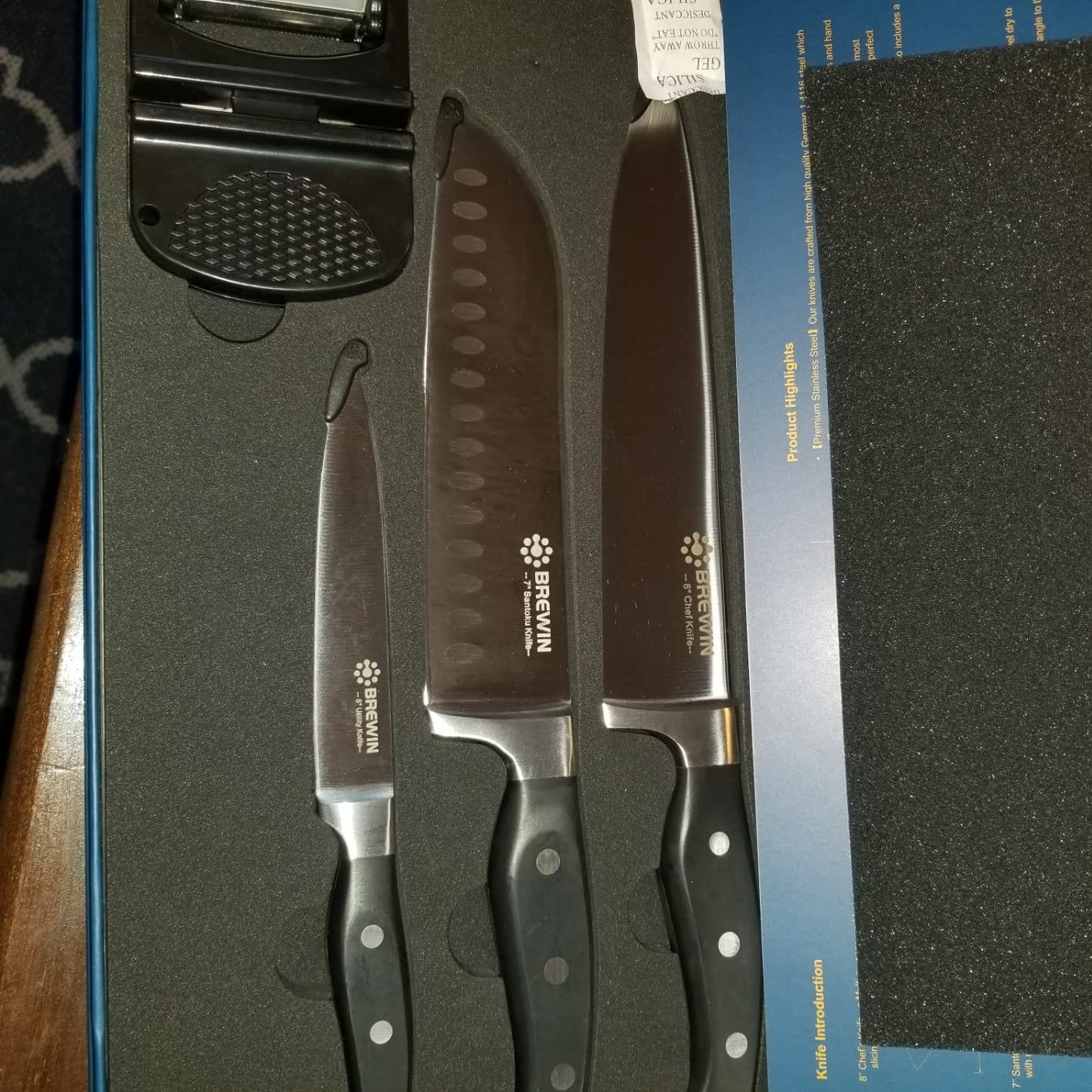 Brewin Professional Kitchen Knives, 3PC Chef Knife Set Sharp Knives for Kitchen High Carbon Stainless Steel, Japanese Cooking Knife with Gift Box customer photo 1