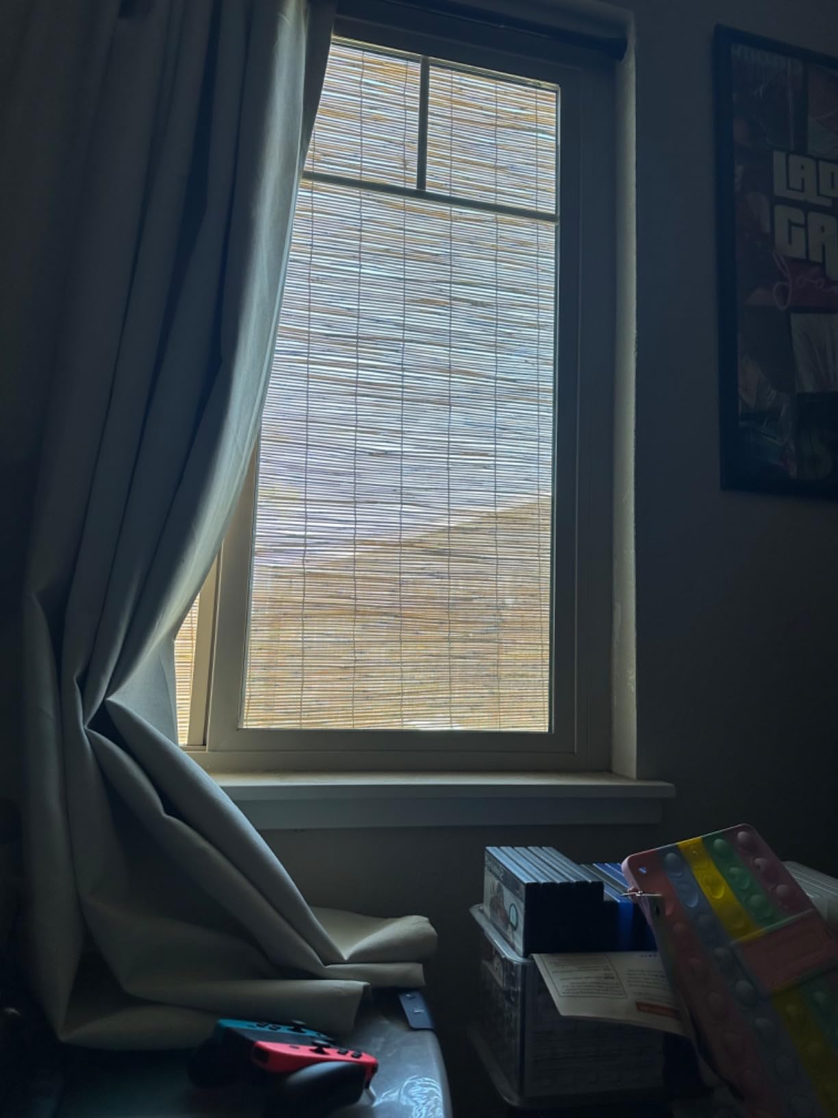 Forever Bamboo Light-Filtering Cord-Free Bamboo Reed Roll-Up Blind Shades for Windows Manual Roman Blinds Coffee 48 in W x 72 in H customer photo 2