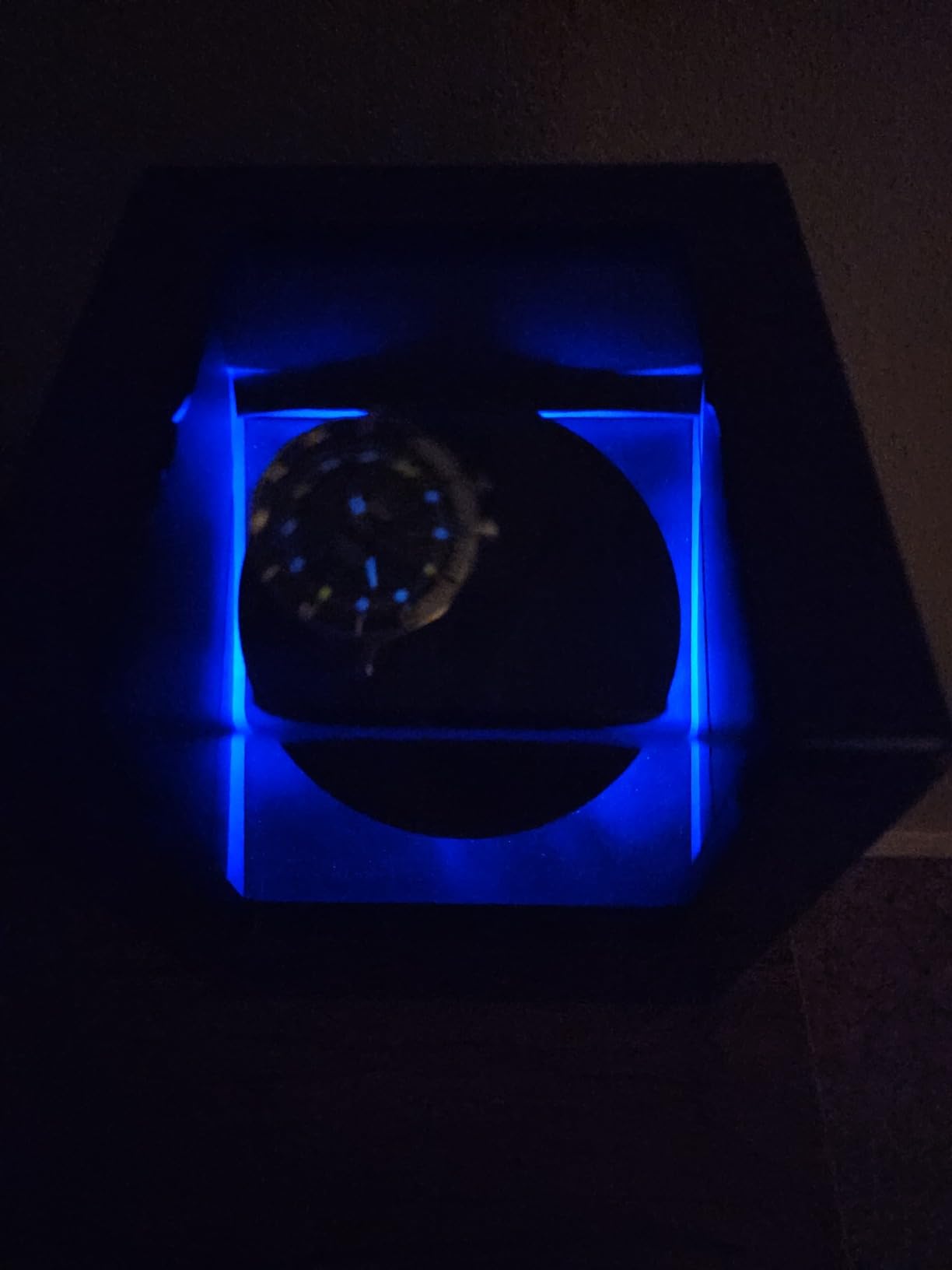 ANWBROAD Watch Winder for Automatic Watches Double Automatic Watch Winder | Super Quiet Motor, Flexible Watch Pillows LED Backlight Wooden Watch Winder Box, 4 Modes Battery or Type-C Adapter UJWW001Y customer photo 1