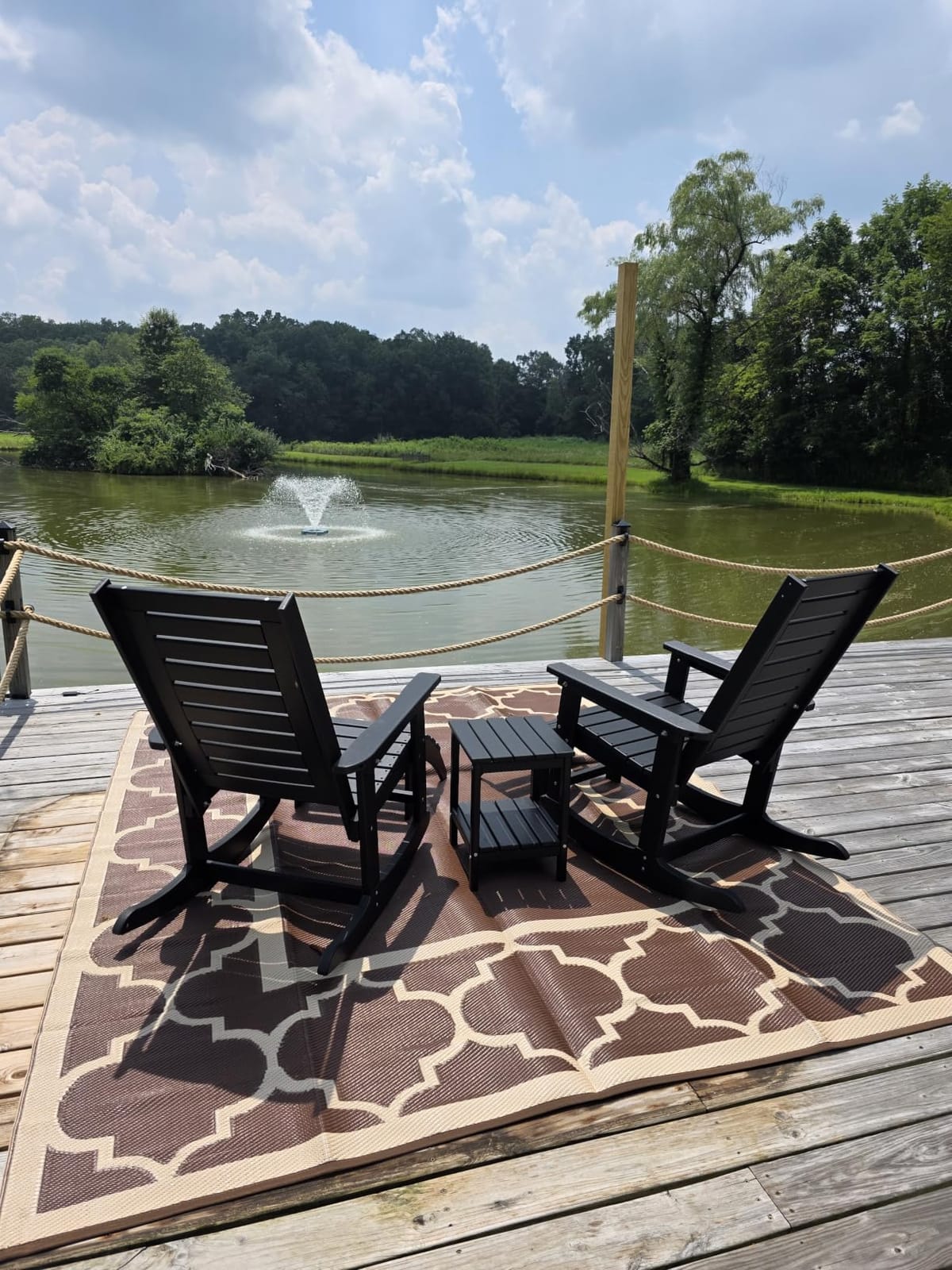 GREENVINES Oversized Outdoor Rocking Chairs Set of 2, HDPE Rocker, Black customer photo 1
