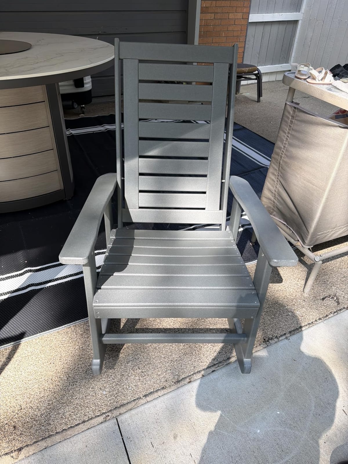GREENVINES Oversized Outdoor Rocking Chairs Set of 2, HDPE Rocker, Black customer photo 2