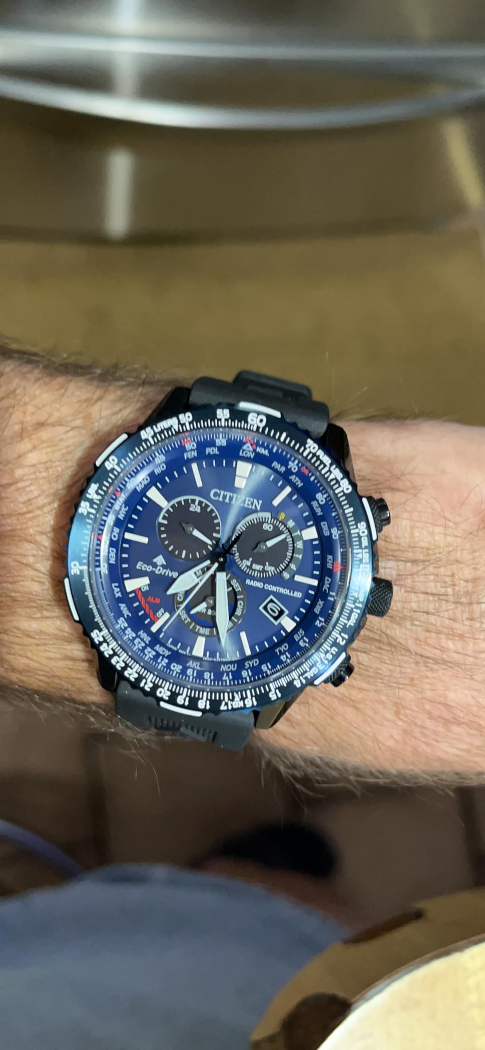Citizen Eco-Drive Pilot Chronograph Watch with Atomic Timekeeping, 12/24HR, Power Reserve, Luminous Hands/Markers, Sapphire Crystal customer photo 2