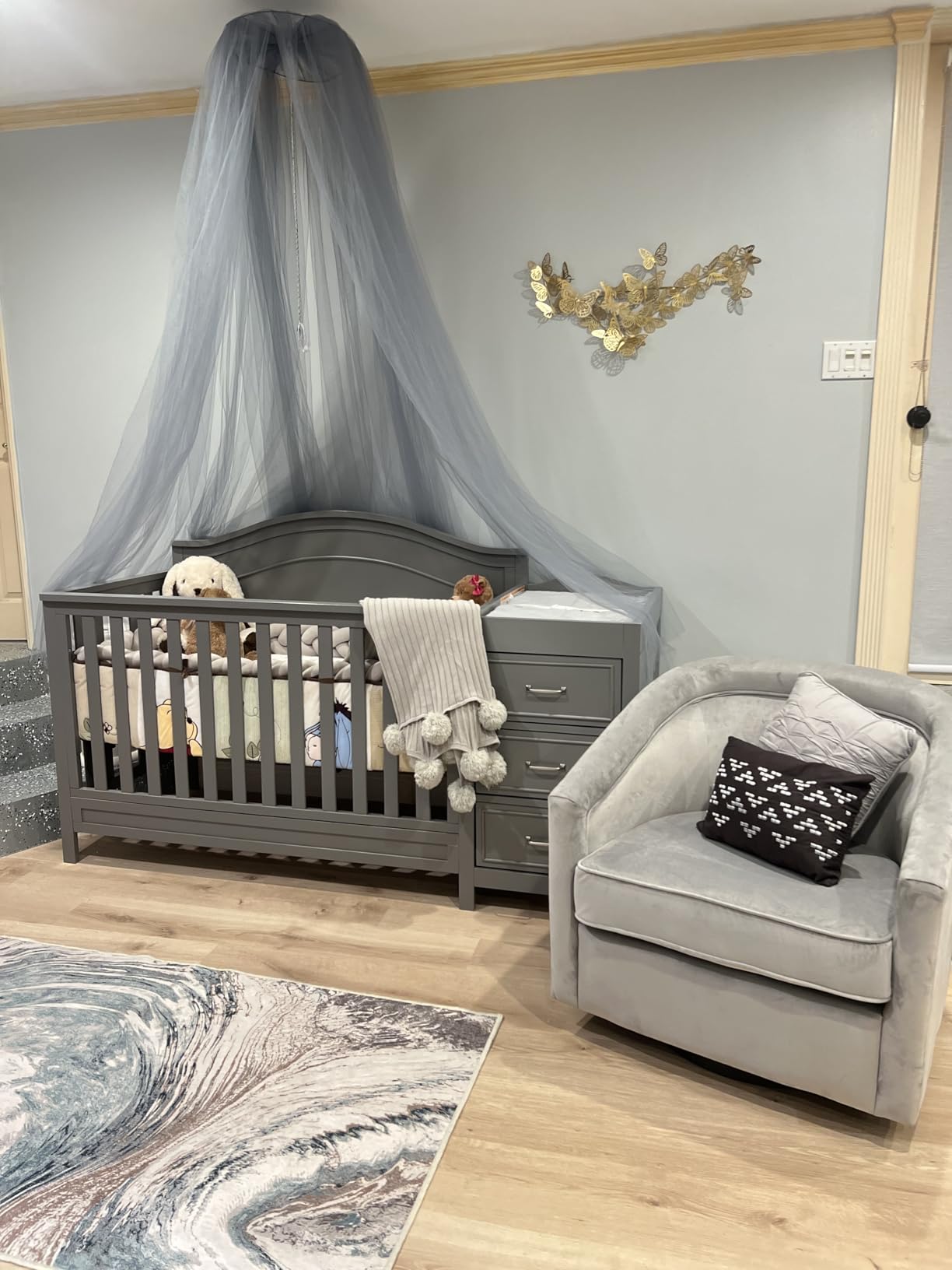 Davinci Charlie 4-in-1 Convertible Baby Crib w/Changing Table, Grey | Greenguard Certified Baby Crib Convertible to Toddler Bed, Daybed, Full-Size Bed - Changing Table Combo w/ Extra Storage customer photo 2