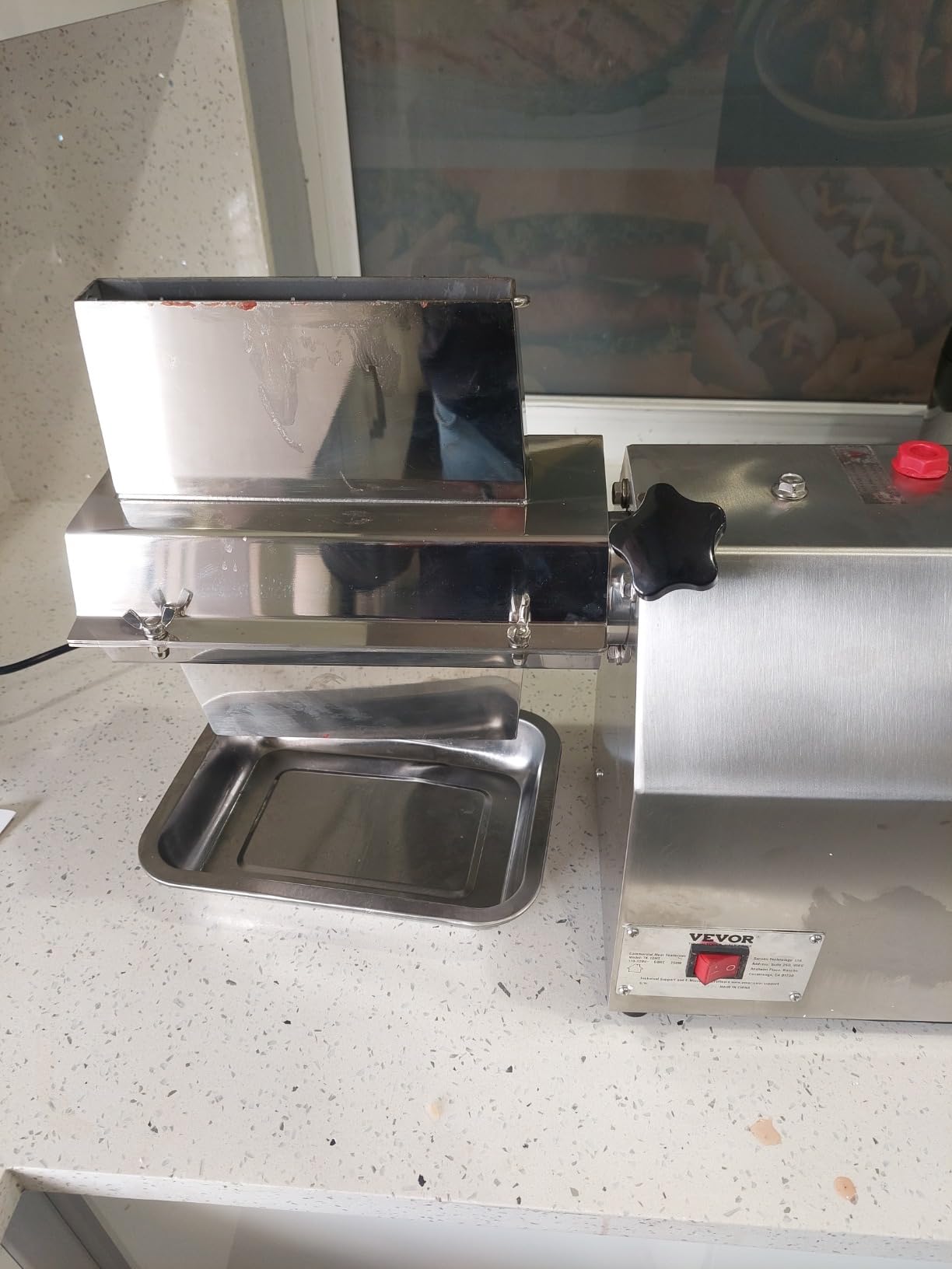 VEVOR Commercial Meat Tenderizer, Heavy Duty 304 Stainless Steel Kitchen Tool with Meat Tong, Cleaning Brush, and Tray, 750W Electric Meat Tenderizer Machine for Beef, Turkey, Chicken, Pork, and Fish customer photo 1