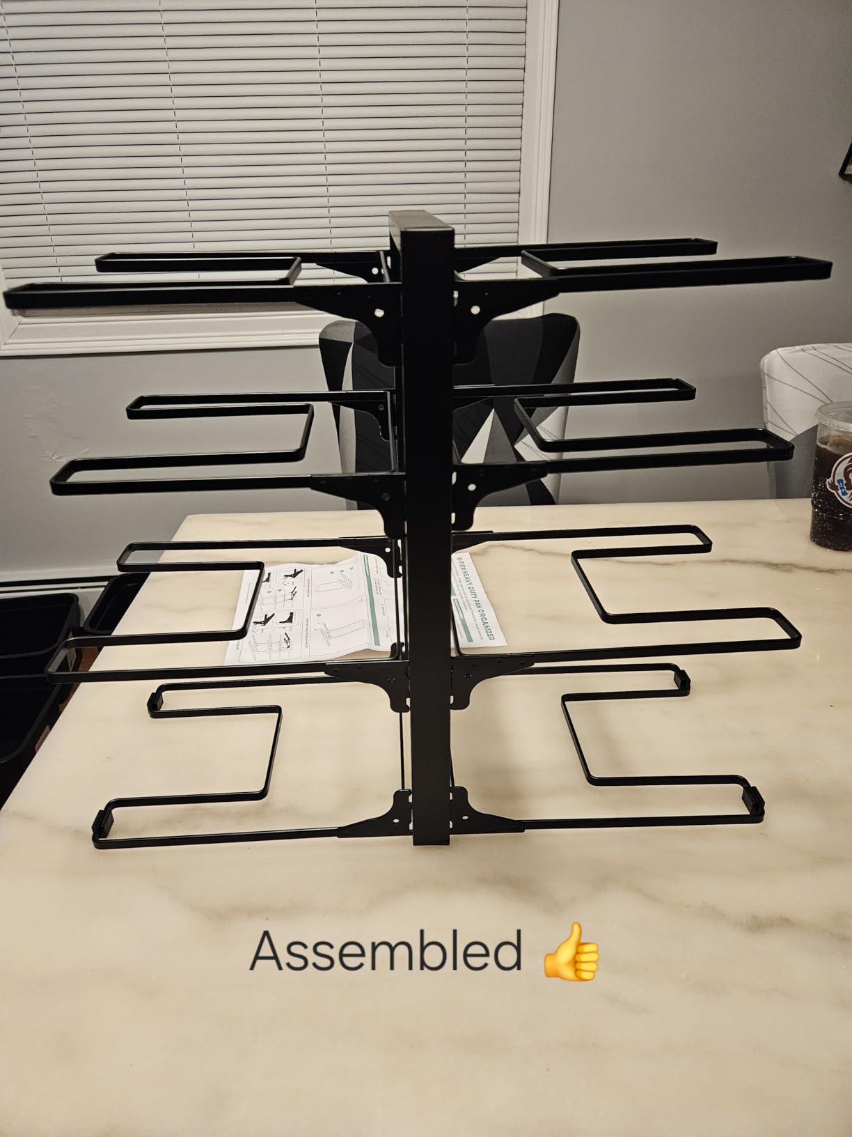MUDEELA 8-Tier Heavy Duty Pots and Pans Organizer under Cabinet, Black | Adjustable 15.83