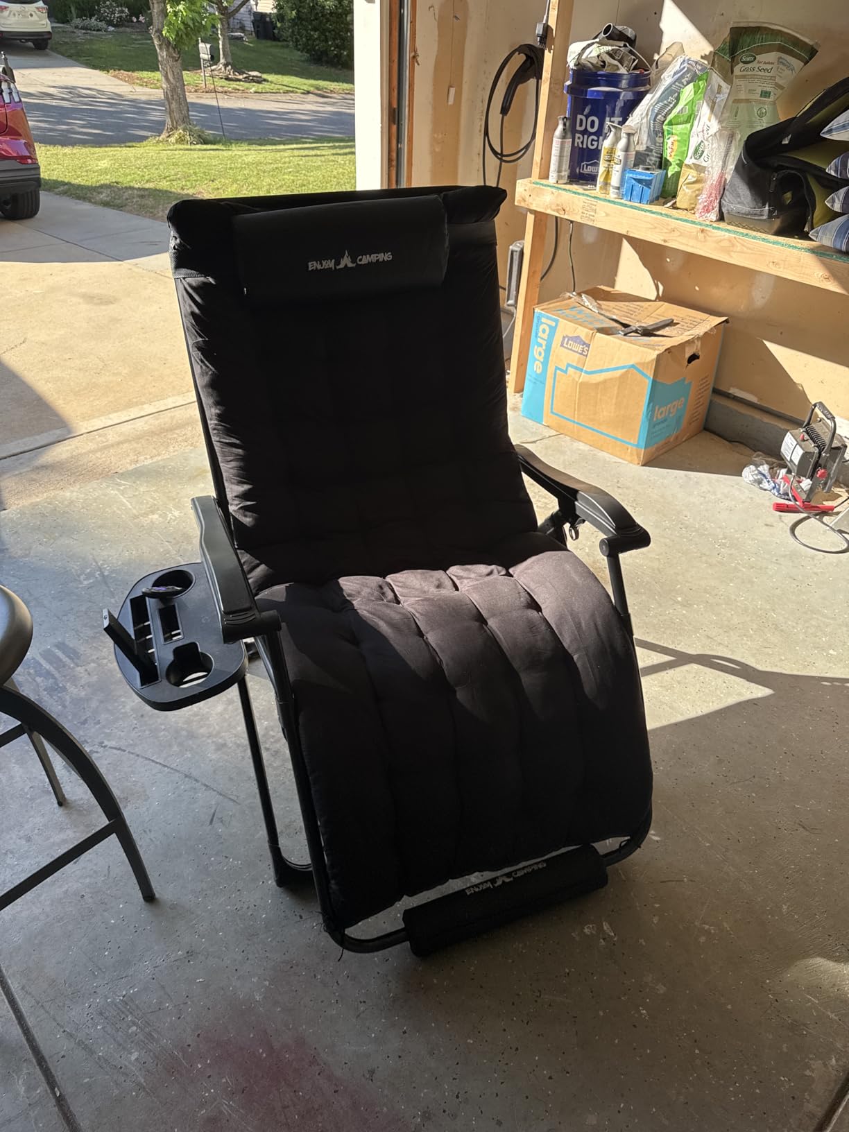 UDPATIO Oversized Zero Gravity Chair Patio Reclining Chairs with Cushion | 33In Outdoor Folding Recliner with Pillows,Cup Holder, Foot Rest, Detachable Pad, Locking Black-xxl customer photo 2