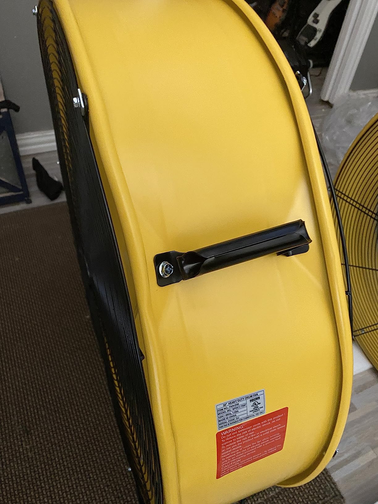 HiCFM 13000 CFM 30 inch Heavy Duty High Velocity Barrel Floor Drum Fan | Powerful 1/3HP Motor, 9ft Cord, 5in Solid Wheels for Workshop, Garage, Commercial or Industrial rooms - UL Safety Listed customer photo 1
