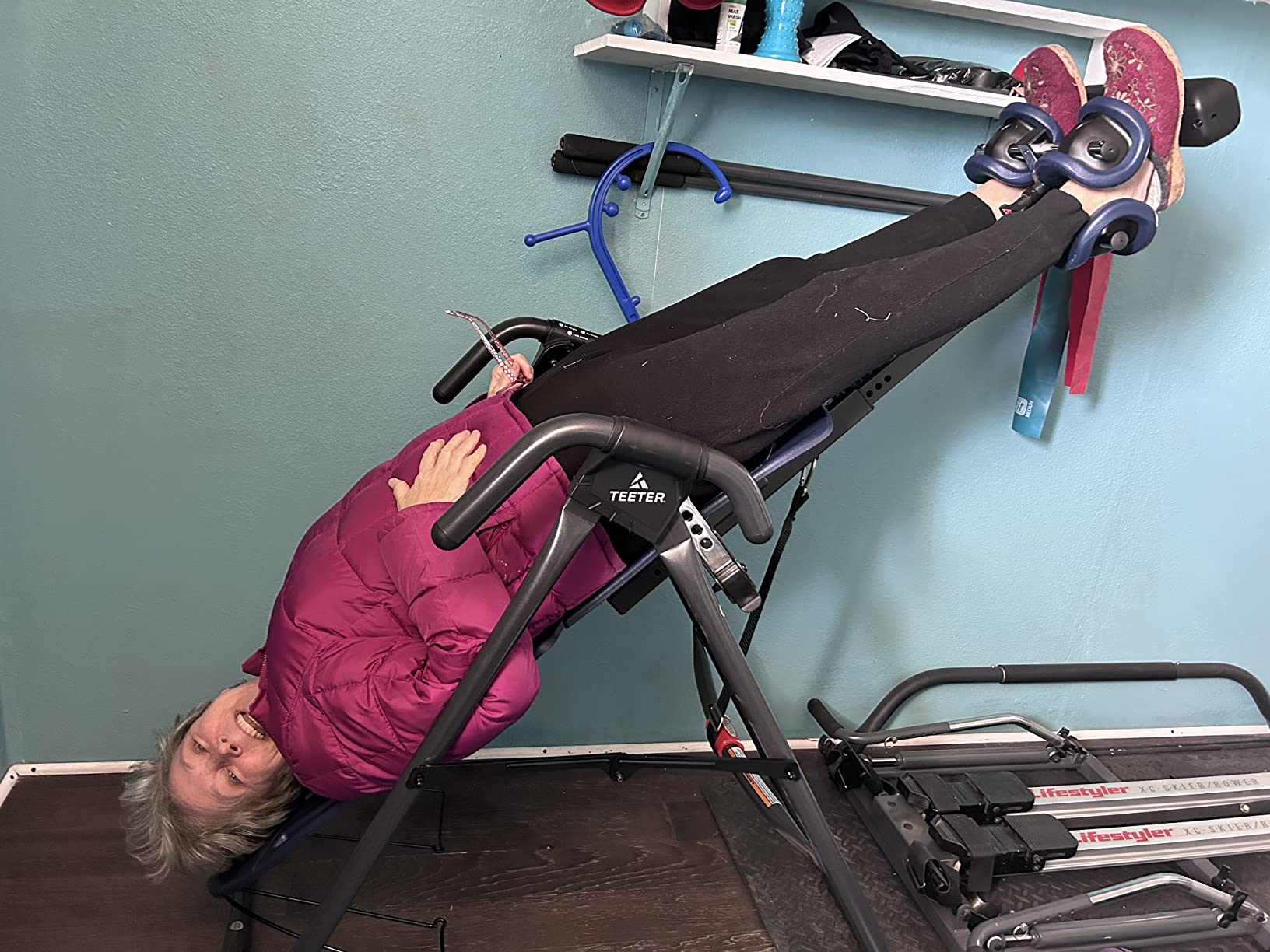 TEETER EP-560 Inversion Table w/Accessories for Back Pain Relief - FDA-Registered, UL Safety Certified, 300 lb Capacity, Designed & Patented in USA customer photo 2