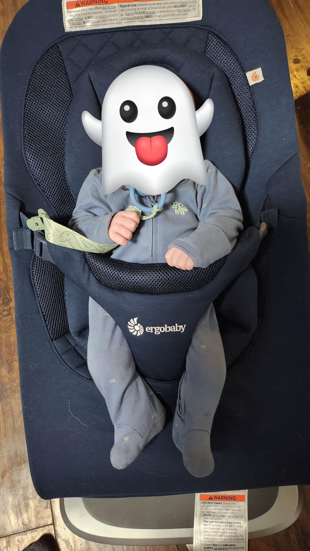 Ergobaby Evolve 3-in-1 Bouncer Seat for Babies and Toddlers 5.5-25lbs - Multi Position Baby Rocker Seat with Adjustable Heights, Secure Harness, Newborn Insert - Light Grey customer photo 2