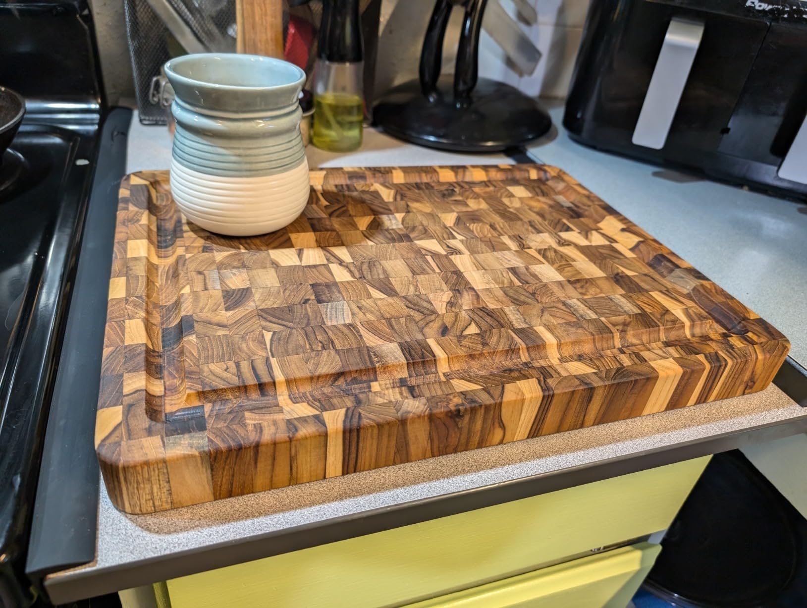 Yes4All Durable Teak Cutting Boards for Kitchen, [17''L x 13''W x 1.5