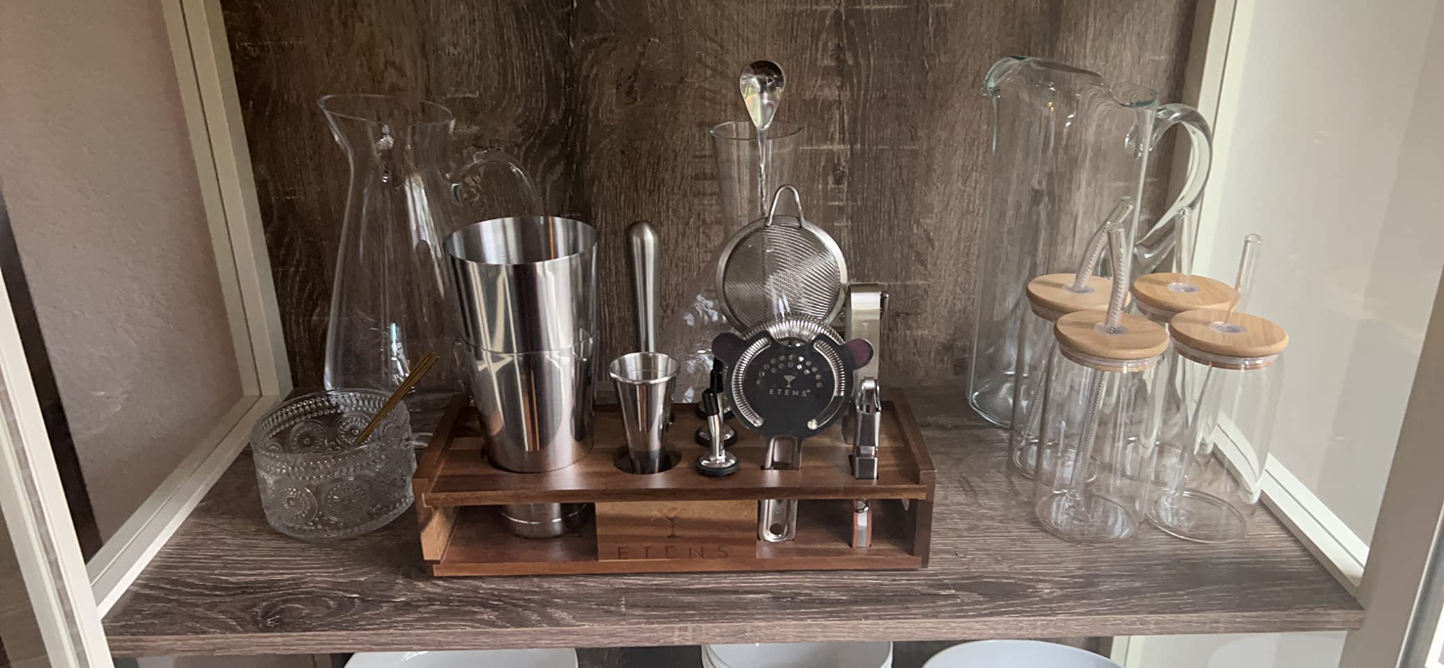 Premium 15-Piece Mixology Bartender Kit - Stainless Steel Cocktail Shaker Set with Wooden Stand | Professional Boston Shaker Bar Tool Set for Home & Expert Mixologists | Luxury Cocktail Making Gift customer photo 1