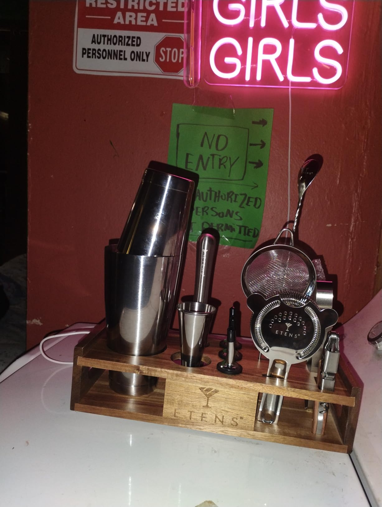 Premium 15-Piece Mixology Bartender Kit - Stainless Steel Cocktail Shaker Set with Wooden Stand | Professional Boston Shaker Bar Tool Set for Home & Expert Mixologists | Luxury Cocktail Making Gift customer photo 2