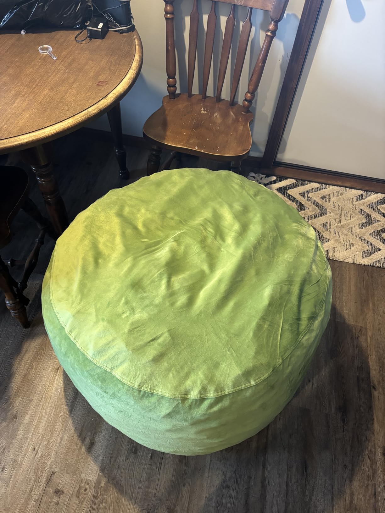 Homguava 5FT Bean Bag Chair Giant BeanBag with Memory Foam Filled, Comfy Bean Bag Chairs for Adults, Adult Bean Bag Chair with Dutch Velvet Cover for Living Room Bedroom-Black customer photo 2