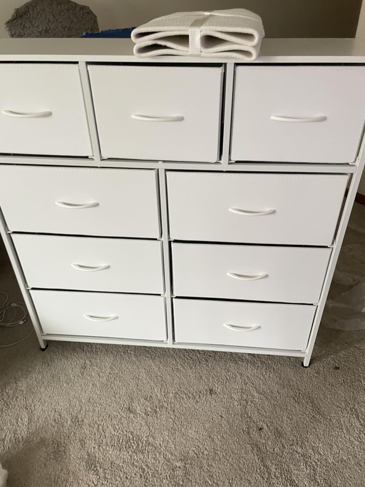 WLIVE Tall Dresser for Bedroom, 9 Drawer Chest of Drawers, White customer photo 2
