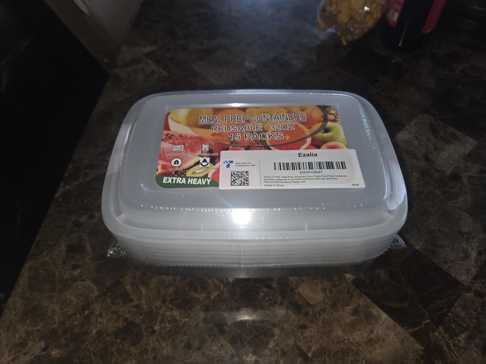 Ezalia 15 Pack- Meal Prep Containers 32oz, Plastic Food Prep Containers Reusable, Leakproof To Go Food Containers with Lids, BPA-Free, Microwave/Dishwasher/Freezer Safe customer photo 1
