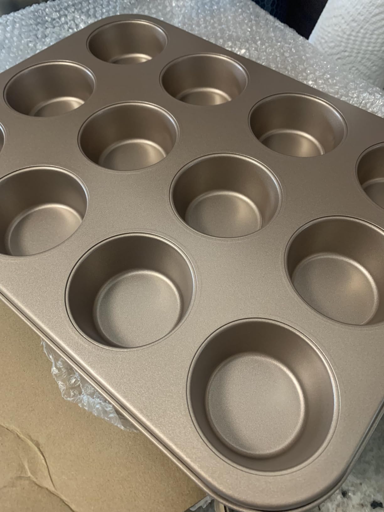 Nonstick Baking Pans Set, 5-Piece Kitchen Baking Sheets for Oven, Bakeware Sets with Round/Square Cake Pan, Muffin Pan, Loaf Pan, Roast Pan, mobzio Cookie Sheet Set Baking Supplies (Champagne Gold) customer photo 2