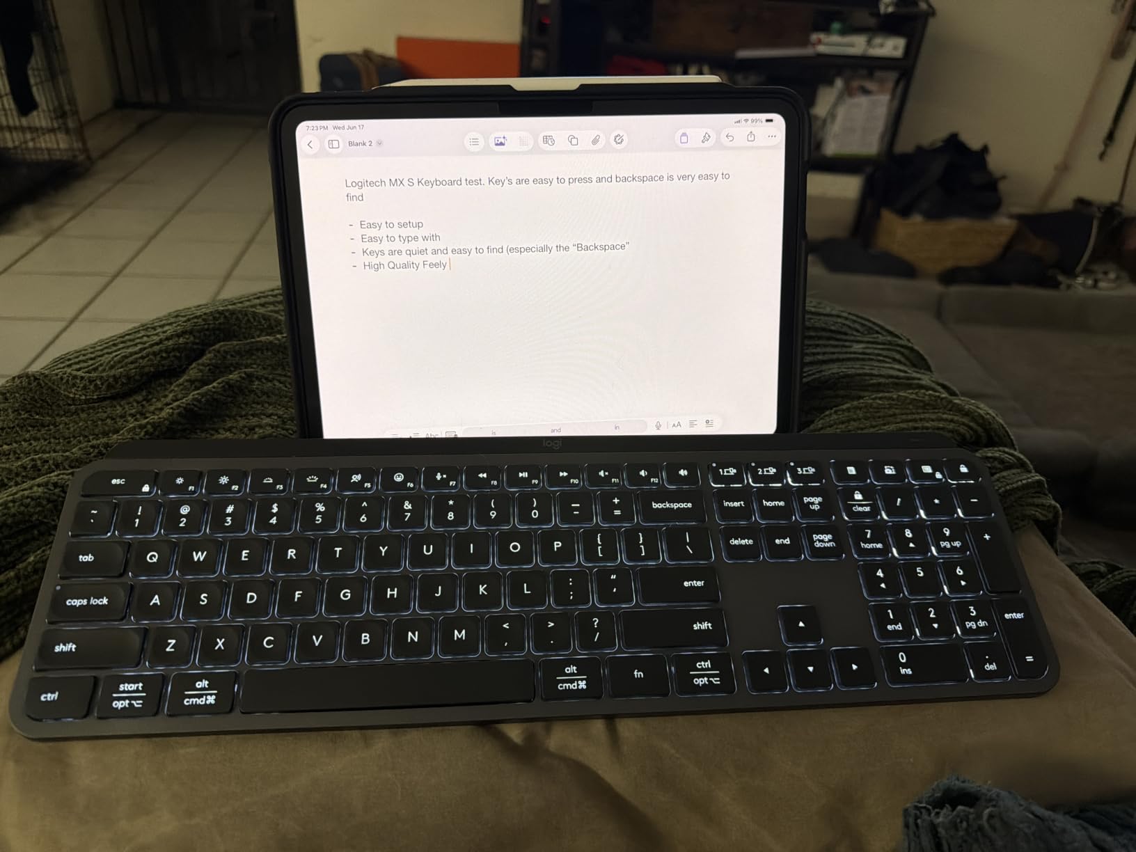 Logitech MX Keys S Wireless Keyboard Low Profile Fluid Precise - Pale Grey | Backlit auto-illumination, Smart Actions shortcuts, 3-device Bluetooth pairing, USB-C rechargeable, 10-day battery life customer photo 1