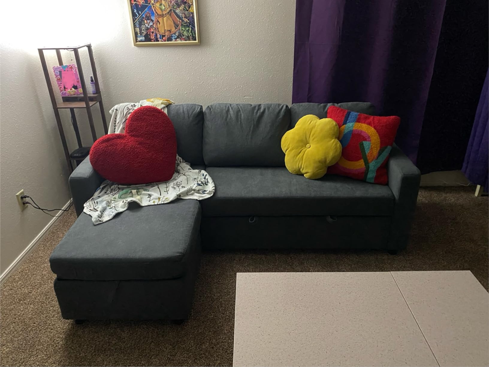 Yaheetech L Shaped Pull Out Sectional Sofa Bed with Storage, Black | Pull Out Sofa Bed Convertible Couch with Trundle Sleeper and Hidden Compartment for Small Spaces and Living Rooms customer photo 2