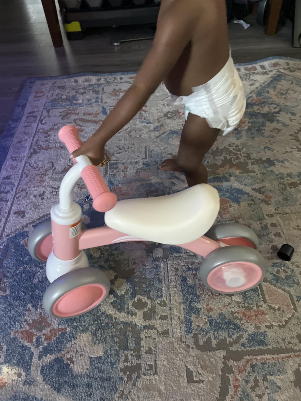 Gamfeiny Colorful Lighting Baby Balance Bike Toys for 1 Year Old Boy Girl Gifts, 10-36 Month Toddler Balance Bike, No Pedal 4 Silence Wheels & Soft Seat First Riding on Toys, 1st Birthday Gifts customer photo 1