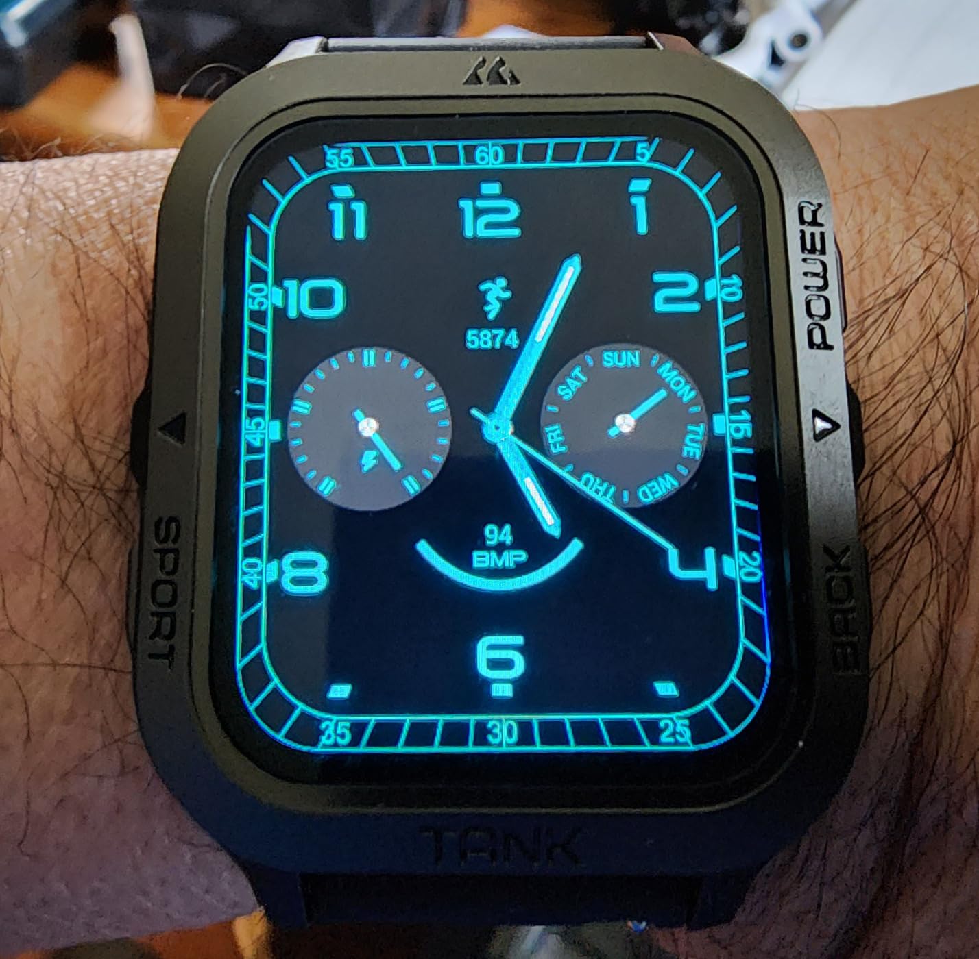 AMAZTIM M2 Smart Watch, 5 ATM & IP69K Waterproof, Extra-Long Battery Life | Rugged Military Design, Bluetooth Call, 1.85