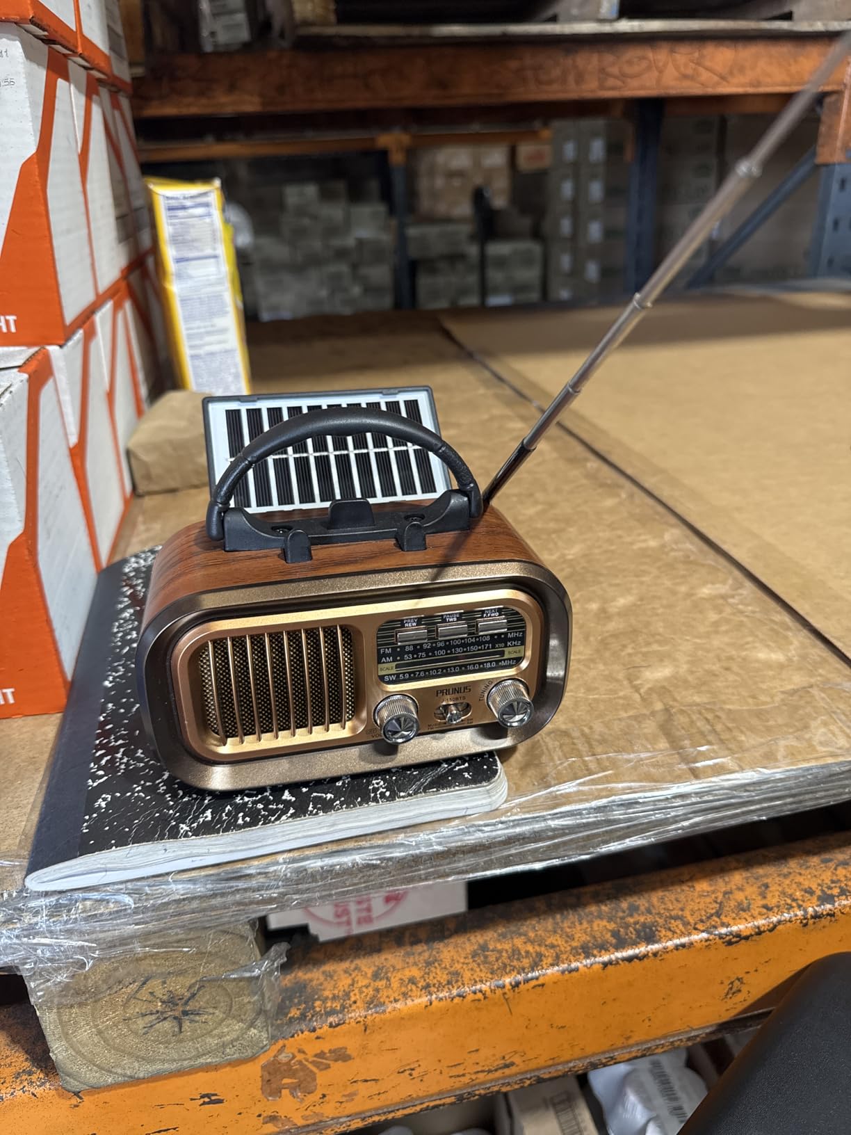 PRUNUS J-150 Portable Radio AM FM SW Bluetooth Speaker, TF Card/USB Playback | Retro Radios Vintage Transistor, Solar/D Battery Operated/USB Charging, TWS customer photo 1