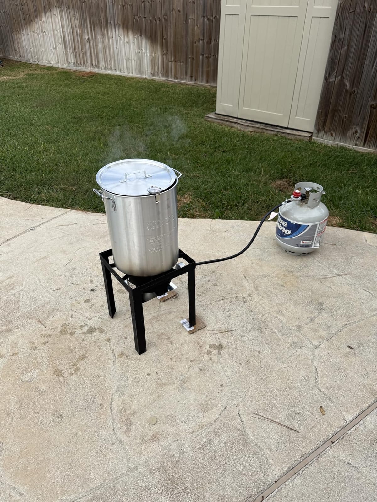ROVSUN 30QT Turkey Fryer & 10QT Fish Fryer Kit w/ 55,000BTU Propane Stove, Aluminum Outdoor Deep Fryer & Seafood Boiler Steamer w/Baskets, Thermometer, Marinade Injector, Turkey Rack & Rack Lifter customer photo 1
