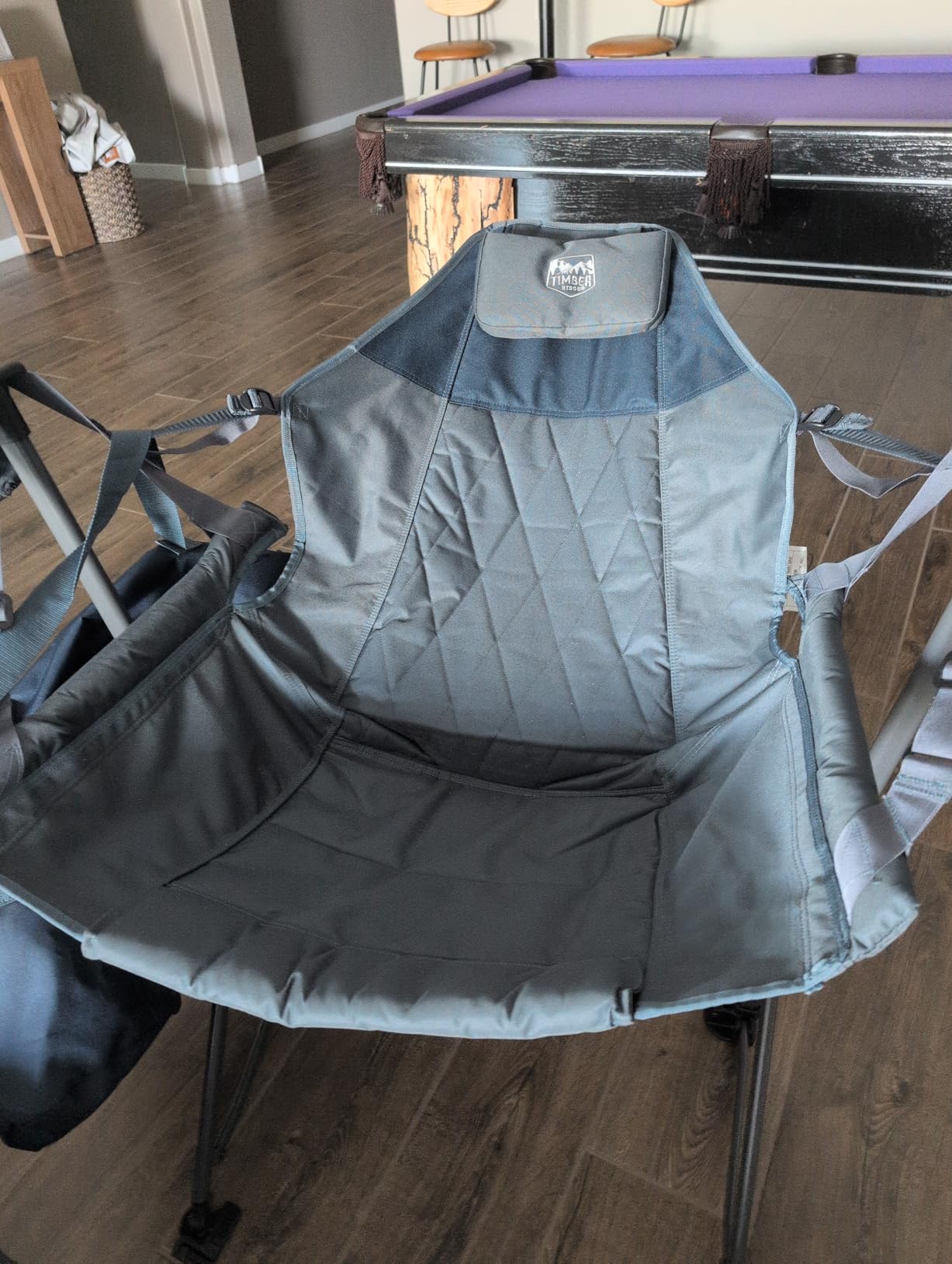 TIMBER RIDGE Hammock Camping Chair, Portable Oversized Swinging Camp Chairs | Heavy Duty Folding Hammock Chair with Adjustable Backrest, Foldable Chair for Camping, Beach and Patio, 300lbs Load, Blue customer photo 2