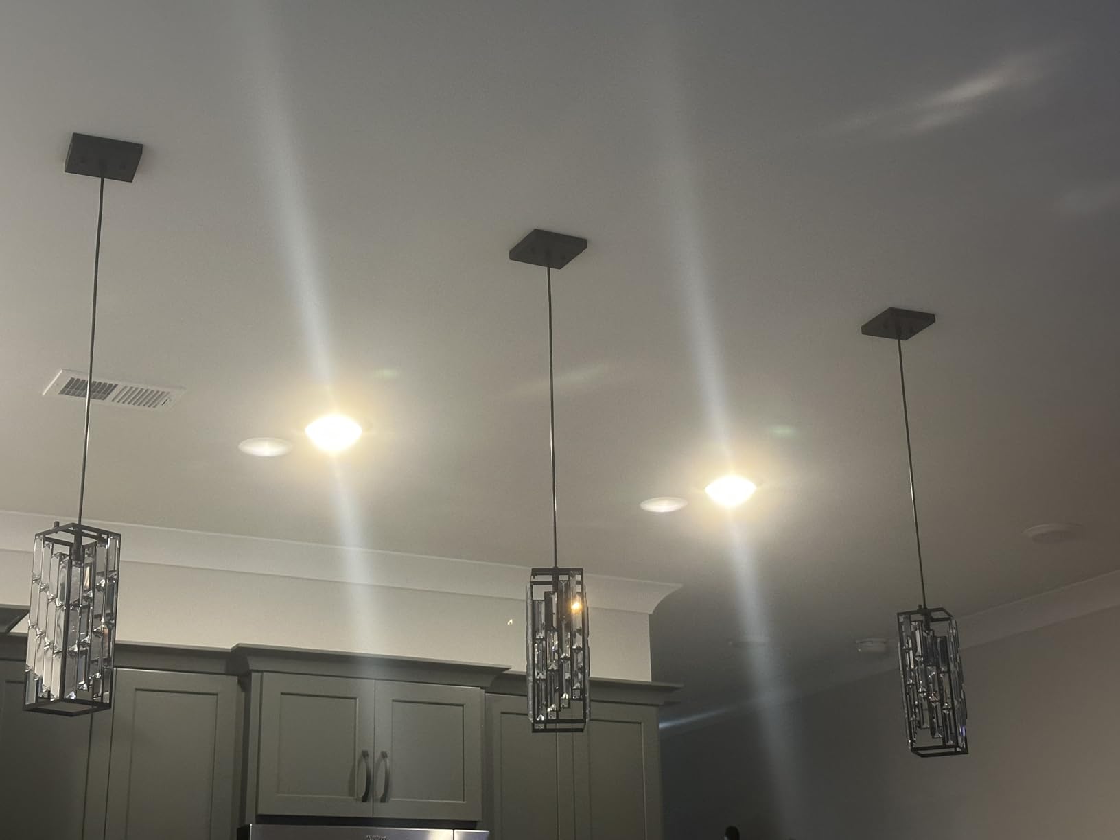 Black Pendant Lighting Modern Pendant Light, Mini Crystal Chandeliers, Adjustable Pendant Light Fixture for Kitchen Island Dinning Room Bedroom (3 Pack) customer photo 2