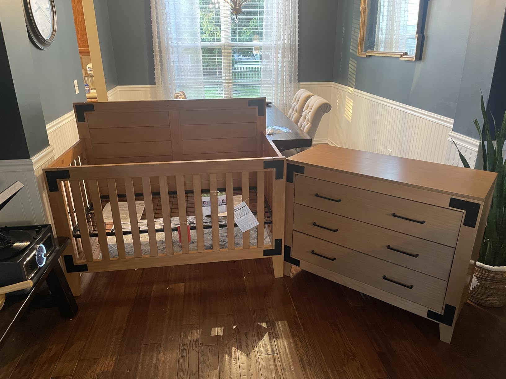 Child Craft Lucas Design 4-in-1 Convertible Baby Crib Nursery Furniture Set, Baby Bed and 3 Drawer Dresser, for Babies, Toddlers and Kids Bedroom (2 Piece - Dusty Heather) customer photo 2