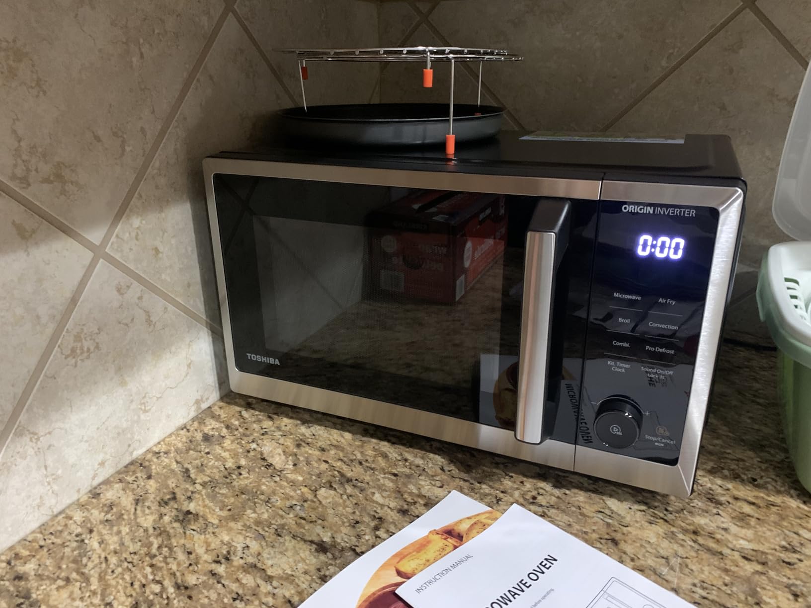 TOSHIBA 6-in-1 Inverter Countertop Microwave Oven Healthy Air Fryer Combo, MASTER Series, Air Fryer, Broil, Convection, Speedy Combi, Even Defrost, Sound On/Off 27 Auto Menu Stainless Steel customer photo 1