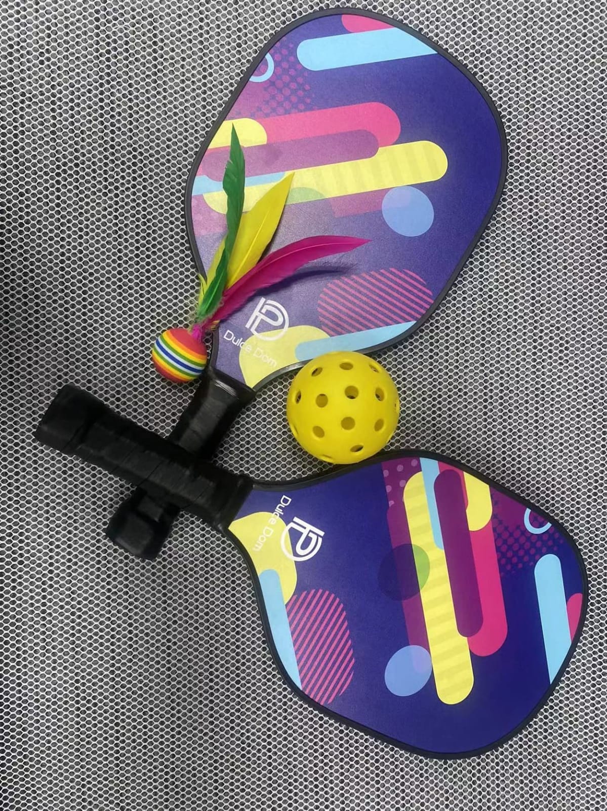 DULCE DOM Pickleball Paddles Set of 2/4 - USAPA Approved | Fiberglass/Graphite Surface Pickle Ball Rackets with Carrying Bag, Ideal Training Equipment for Beginner Intermediate customer photo 2