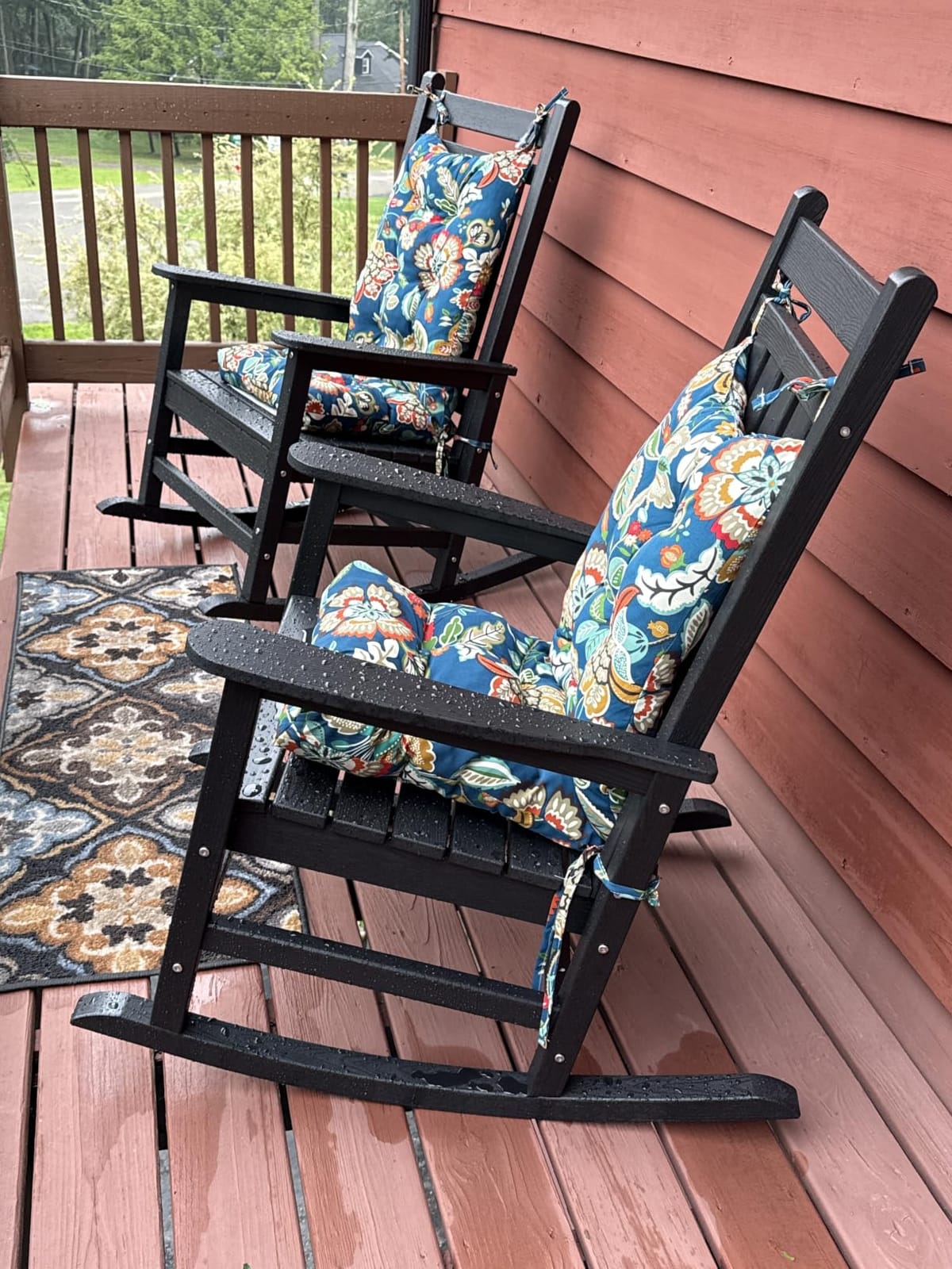 SERWALL Oversized Rocking Chair, Outdoor Rocking Chair for Adults, All Weather Resistant Porch Rocker for Lawn Garden, Grey customer photo 2