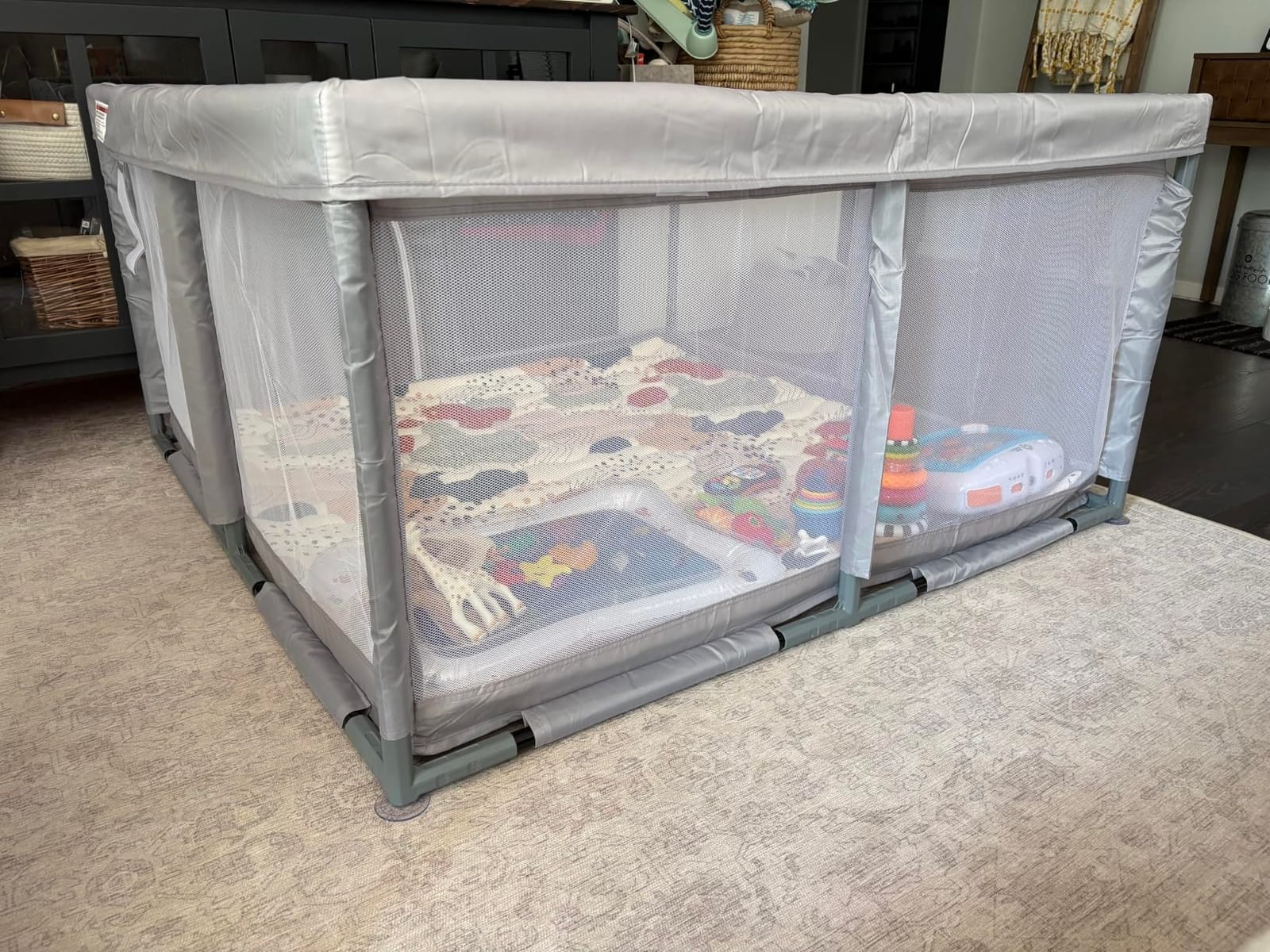 Hiaksedt Baby Playpen 50x50 Inch, Safety Play Yard with Soft Breathable Mesh customer photo 2