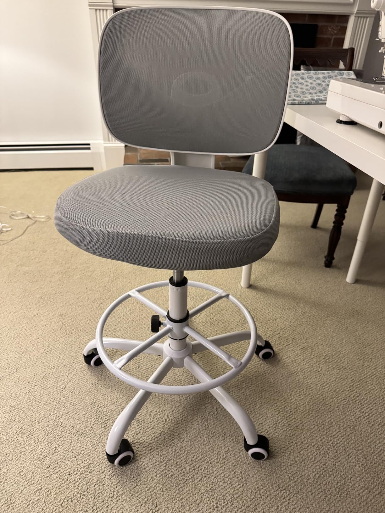 Primy Tall Drafting Desk Chair - Armless, Adjustable Height, Mesh Back, Rolling, Standing Desk Chair for Art Room, Office or Home (Black) customer photo 2