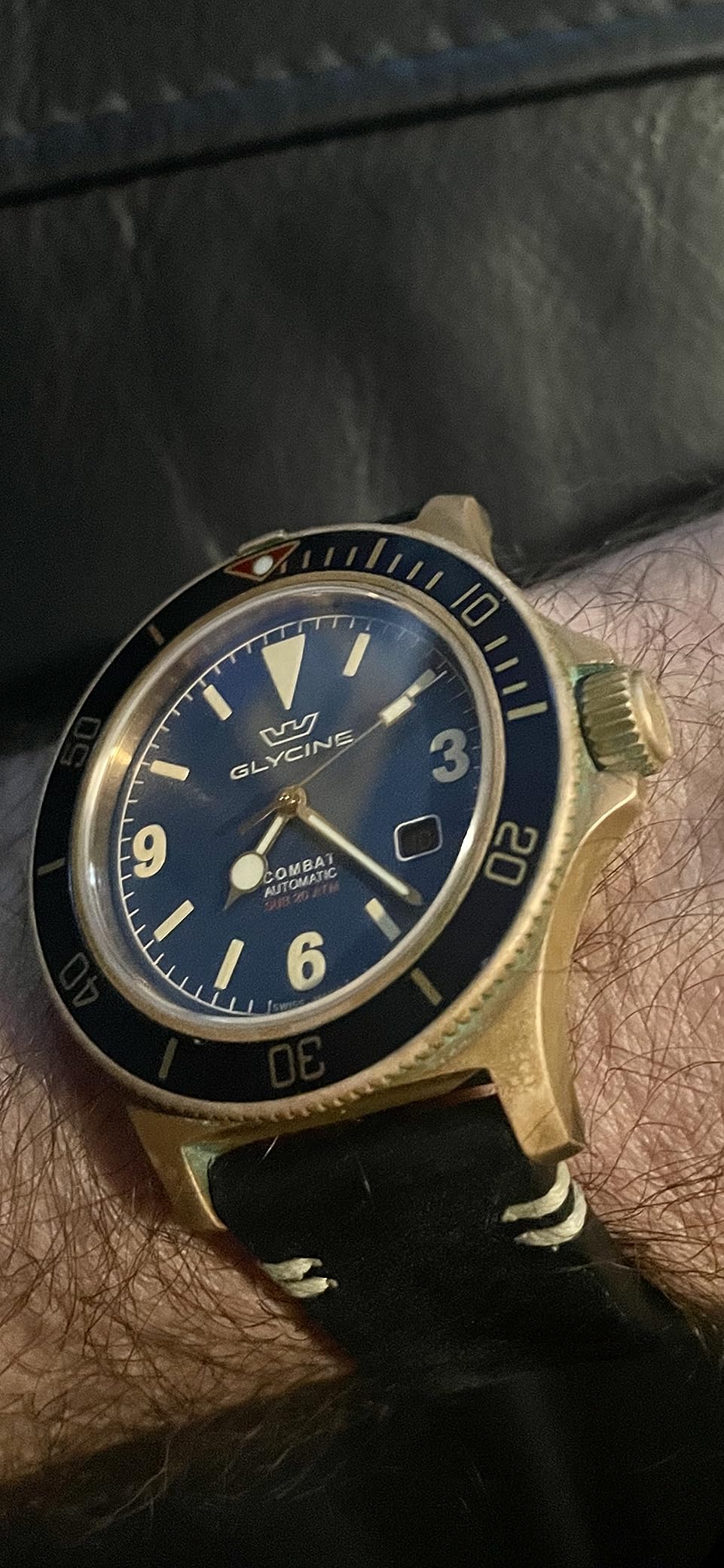 Glycine Combat Sub Bronze Automatic Blue Dial Men's Watch GL0421 customer photo 1