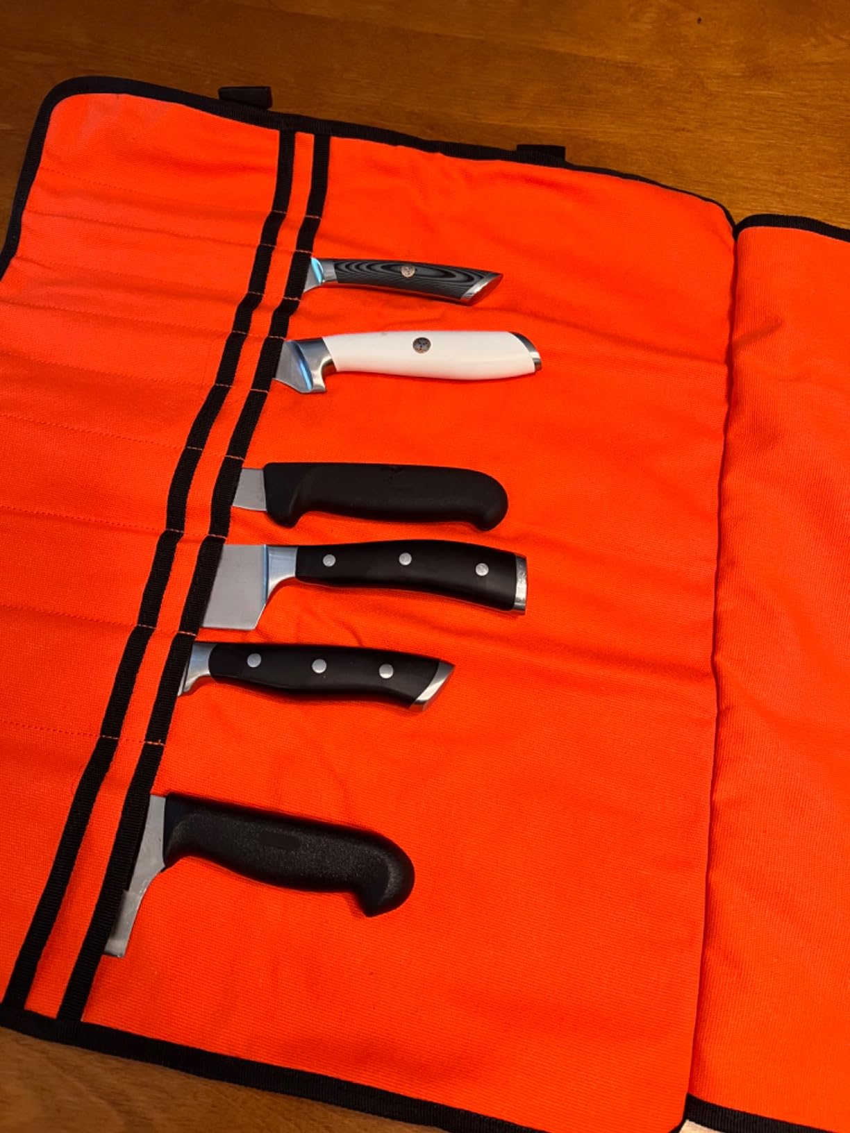 Chef Knife Bag With 24 Slots Cutlery Knives Holders Protectors, Kitchen Travel Cooking Tools, Portable Canvas Knife Roll Storage Bag Chef Case for Camping or Working with an Adjustable Shoulder Strap customer photo 1