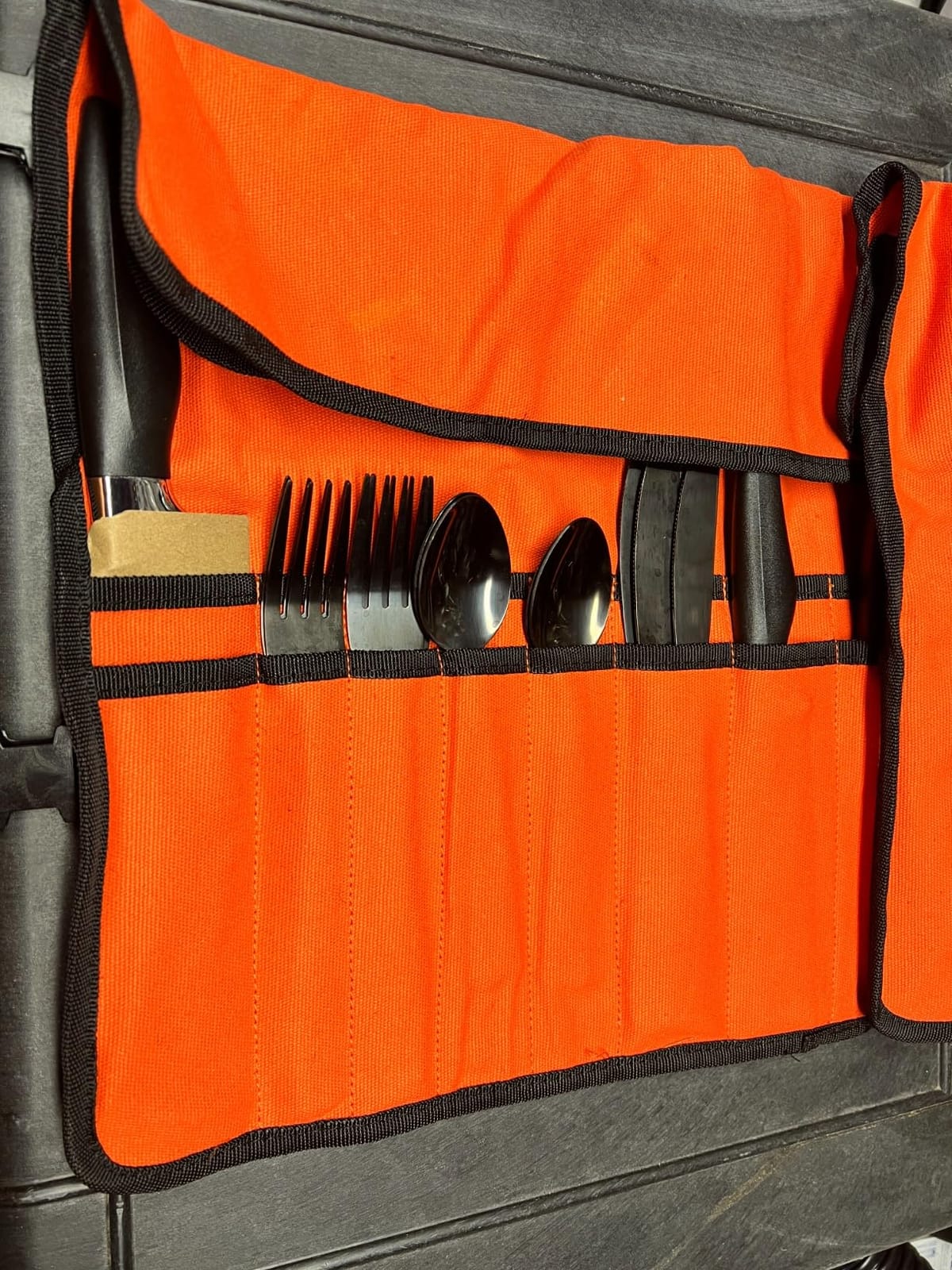 Chef Knife Bag With 24 Slots Cutlery Knives Holders Protectors, Kitchen Travel Cooking Tools, Portable Canvas Knife Roll Storage Bag Chef Case for Camping or Working with an Adjustable Shoulder Strap customer photo 2
