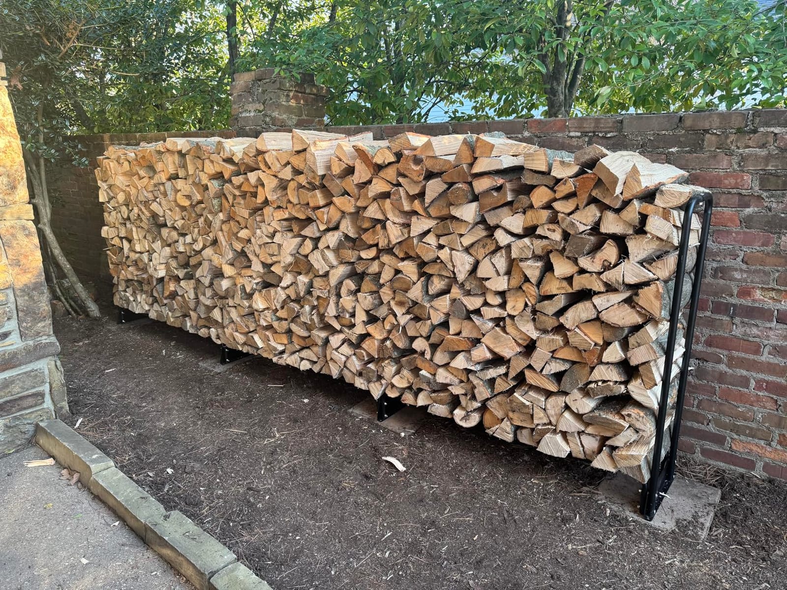 VEVOR 12.7FT Outdoor Firewood Rack with Cover, Firewood Holder for 3/4 Cord | Heavy Duty Wood Storage with Half-Covered for Porches Gardens Patios Yards customer photo 1