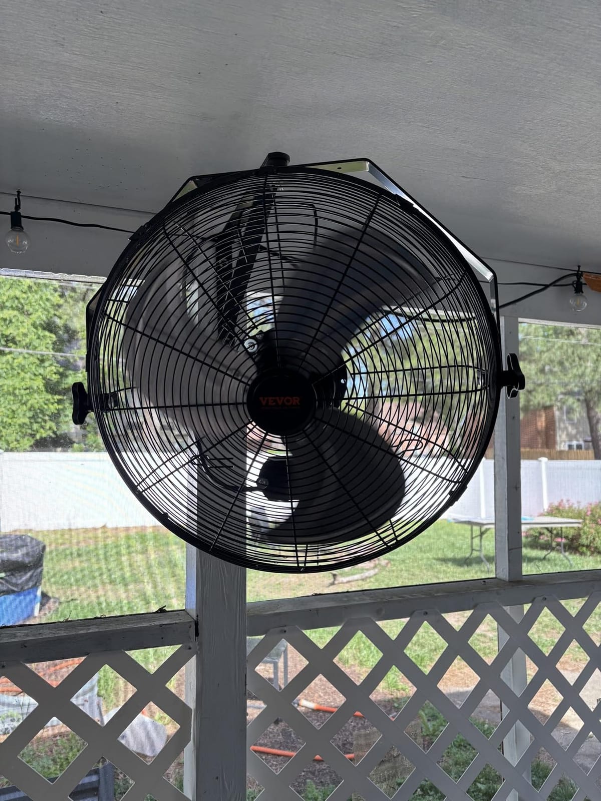 VEVOR Wall Mount Fan, 18 Inch 4150 CFM, 3-speed Wall Mounted Metal Fan | IP44 Water-Resistant for Commercial, Warehouse, Greenhouse, Workshop, Garage, Patio, Factory and Basement, ETL Listed, Black customer photo 2