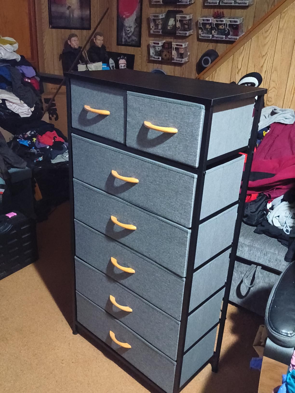 Mifuro Tall Dresser for Bedroom, Vertical Storage Organizer Tower with 7 Drawers, Black customer photo 2