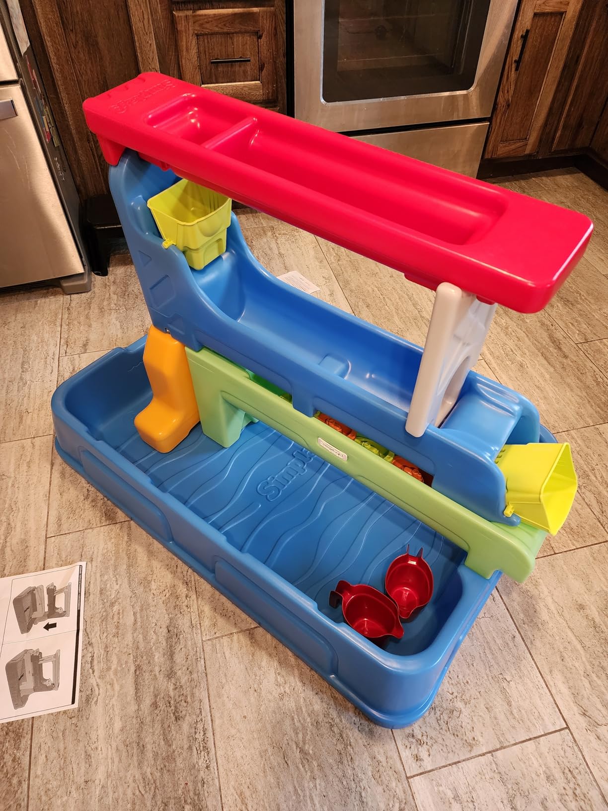 Simplay3 Raindrop Falls Water Table and Splash Kiddie Pool for Toddlers and Kids, 9 Water Play Table Accessories customer photo 1
