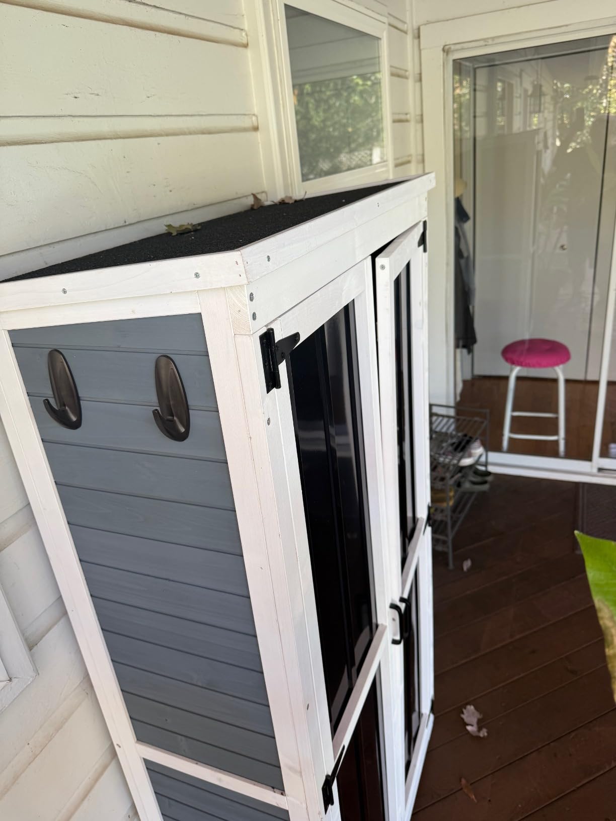 GDLF Outdoor Storage Cabinet Wood & Metal Garden Shed with Waterproof Roof and Sturdy Lockable Doors 66